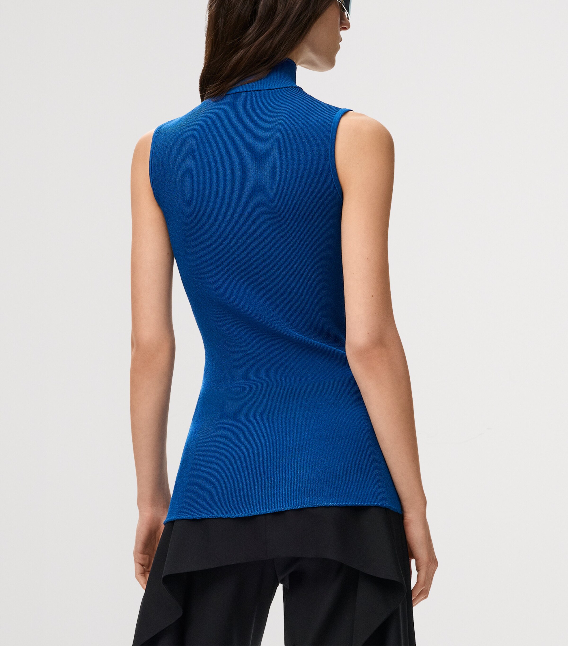LOEWE Womens Sleeveless Rollneck Top Blue Image 4