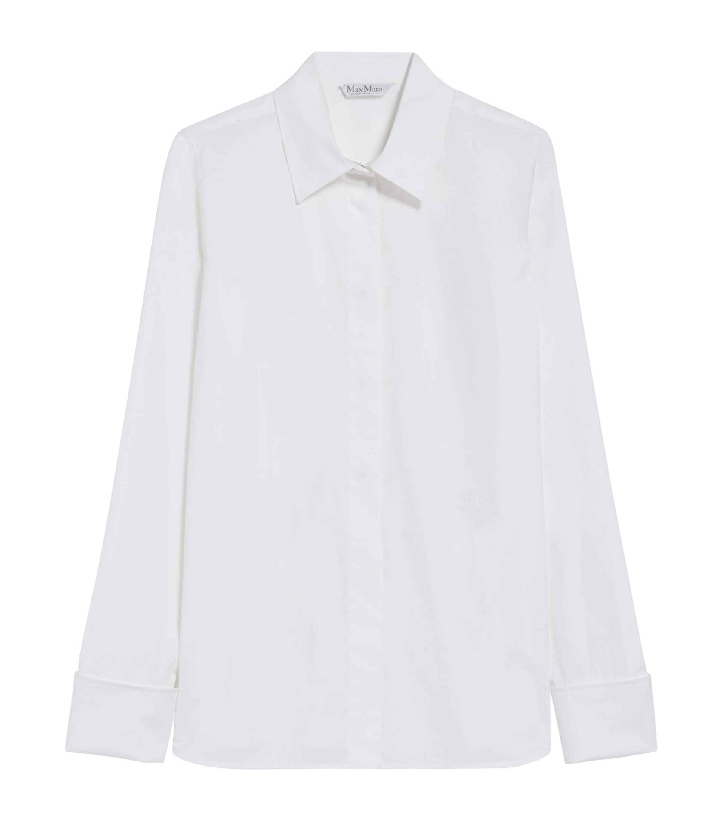 Max Mara Womens Stretch-Cotton Shirt Optical White Image 1