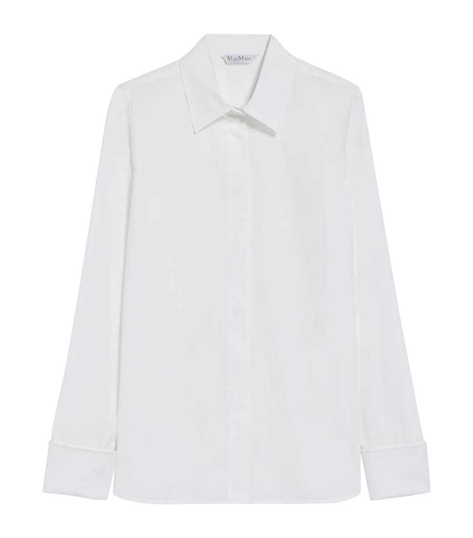 Max Mara Womens Stretch-Cotton Shirt Optical White Image 1