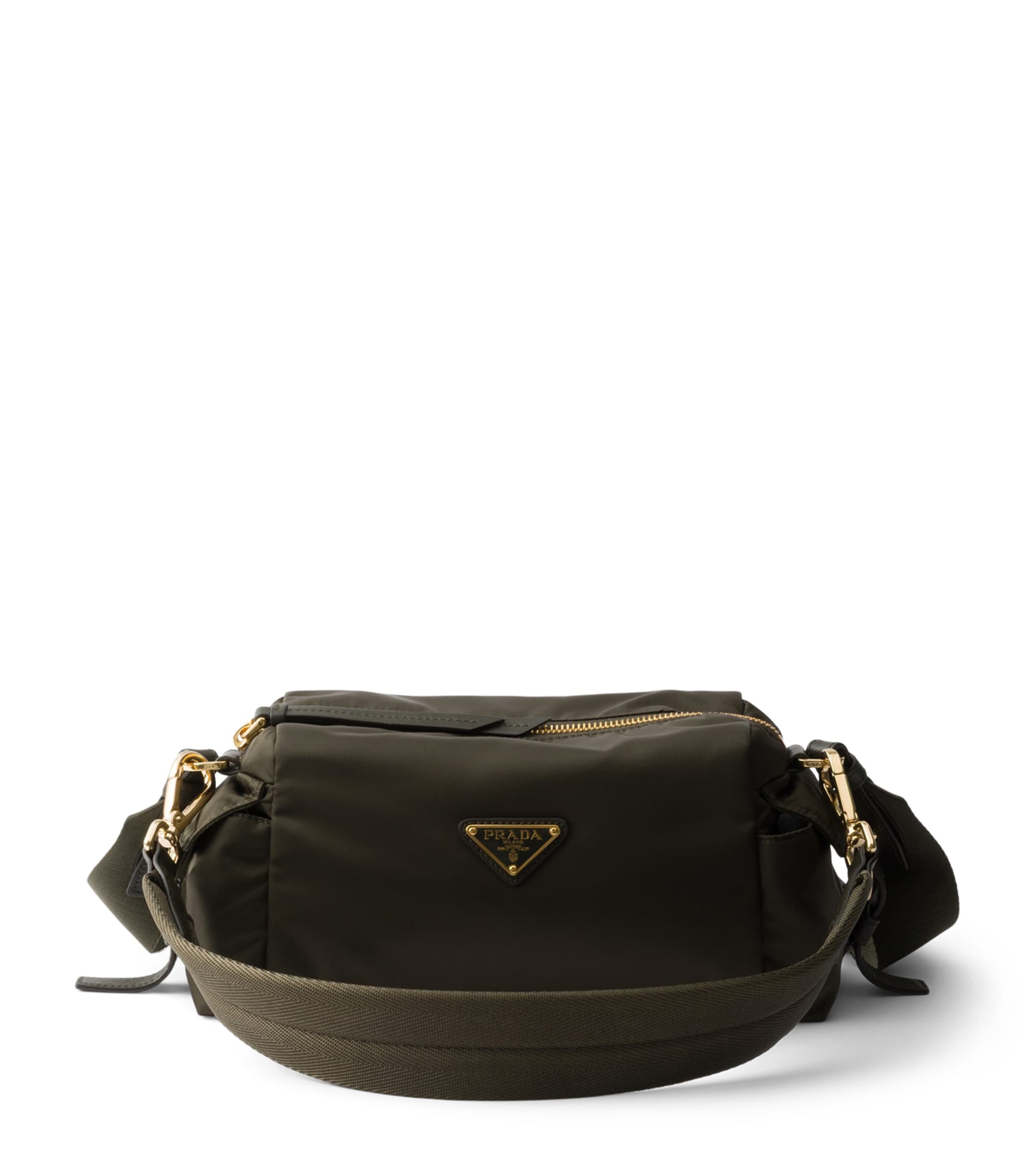 Prada Small Re-Nylon and Leather Explore Shoulder Bag Green Image 1