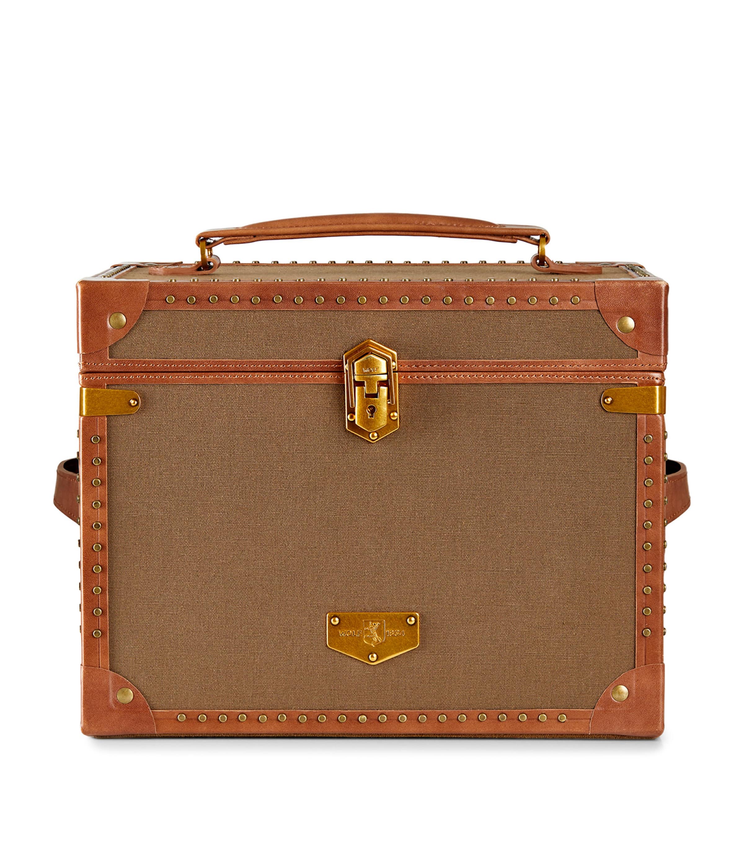 Wolf Vegan Leather Ida Trunk Jewellery Box In Green
