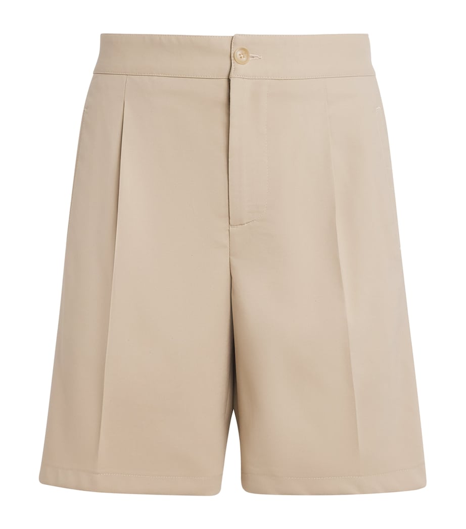 Isaia Mens Cotton-Silk Pleated Shorts Image 1