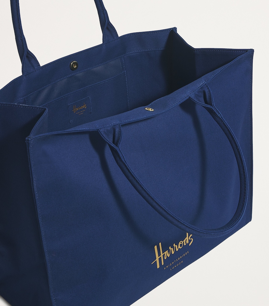 Large Cotton Logo Tote Bag NAVY Image 4