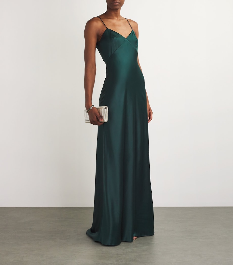 Max Mara Green Silk A-Line Gown | Harrods SA Max Mara Green Silk A-Line Gown | Harrods SA