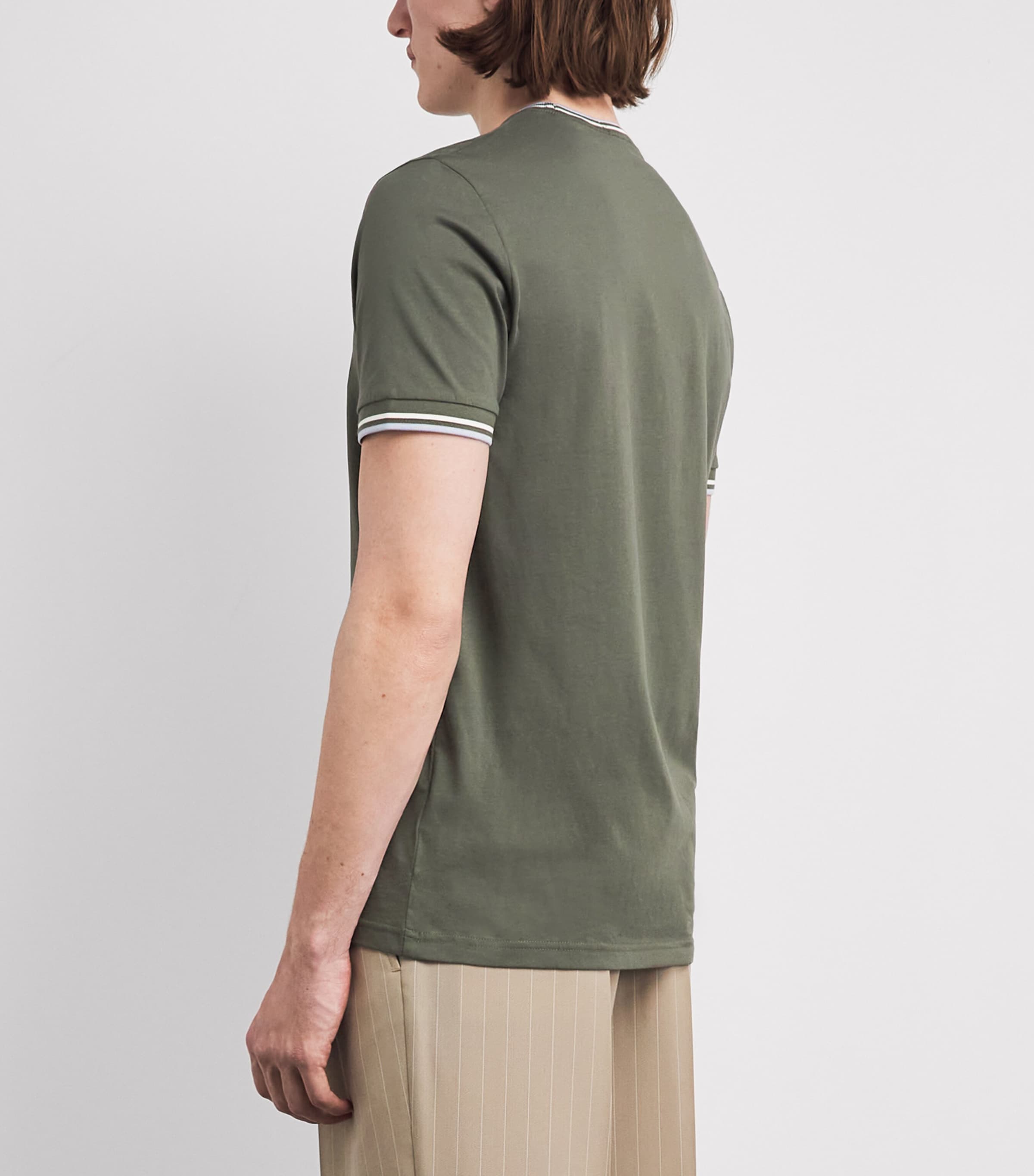 Fred Perry Mens Cotton Twin Tipped T-Shirt Laurel Wreath Gr Image 5