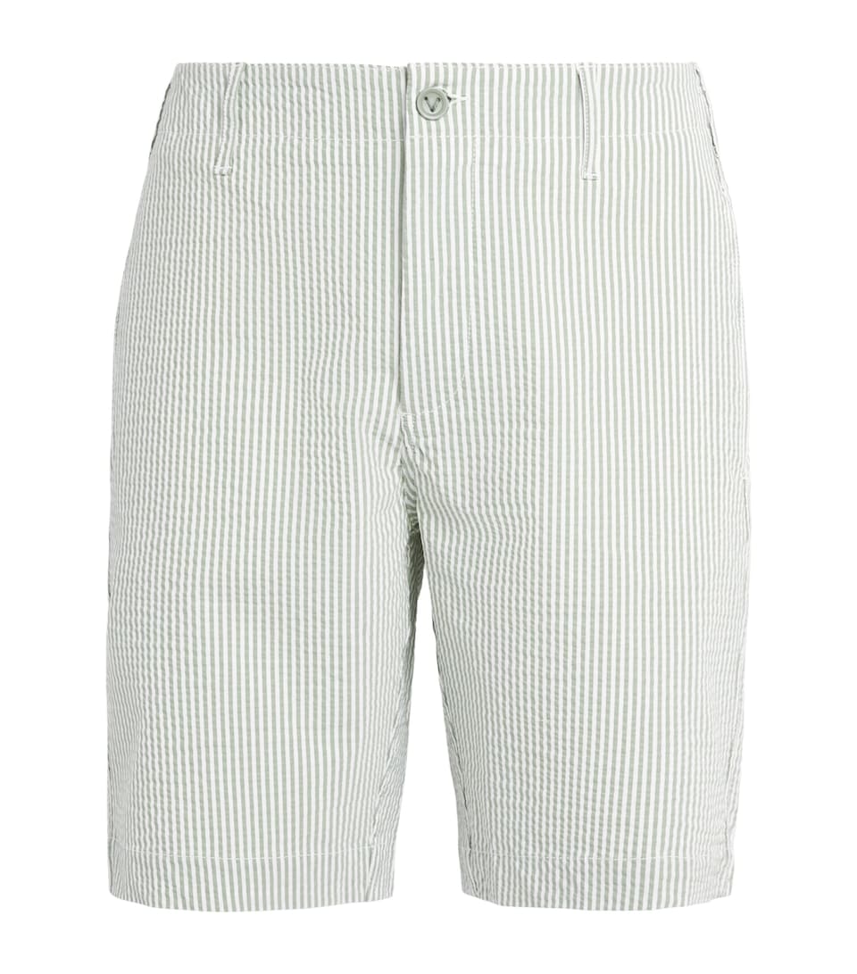 Vilebrequin Seersucker Stripe Bermuda Shorts Kaki