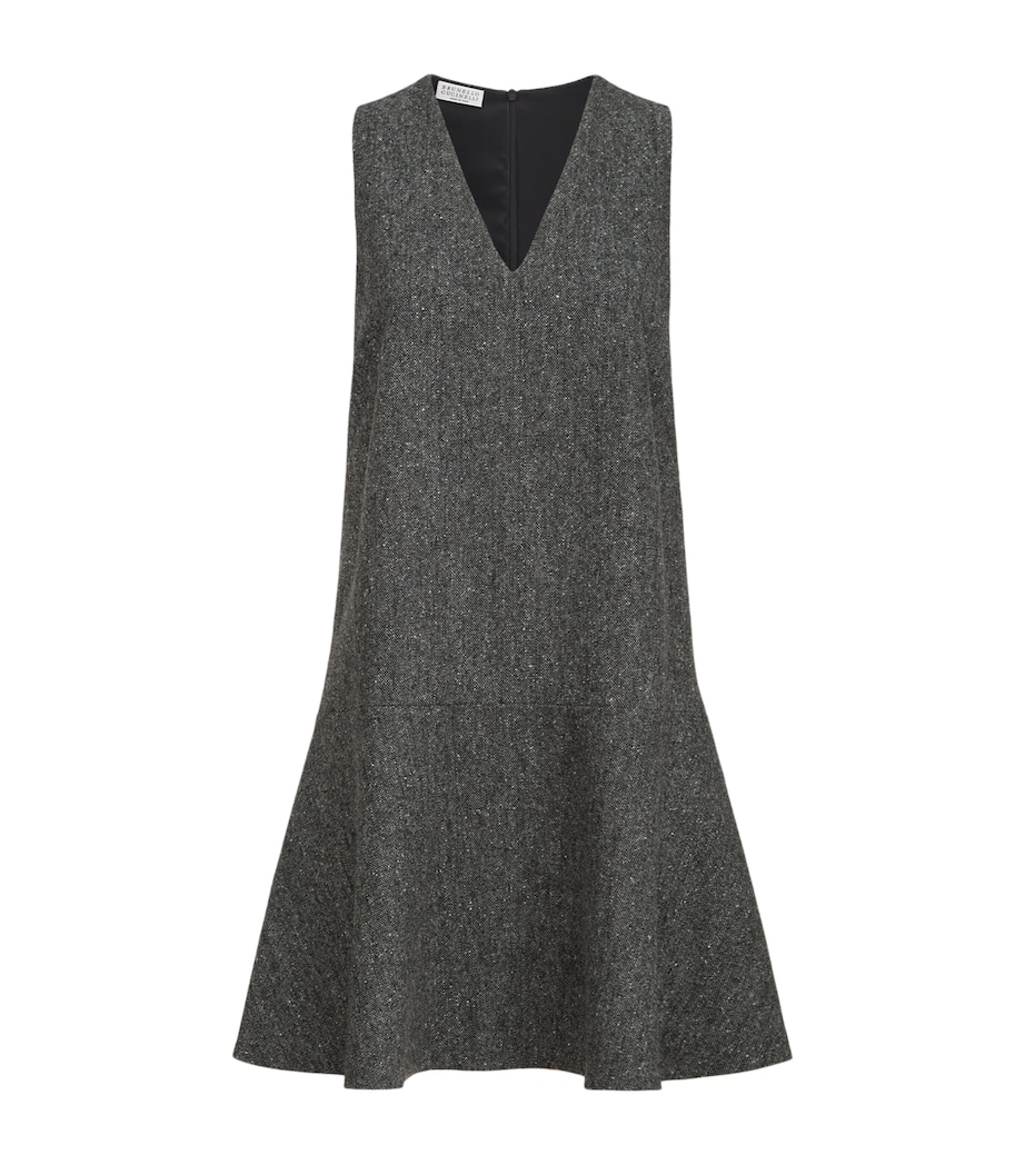 Brunello Cucinelli Womens Virgin Wool Mini Dress Image 1