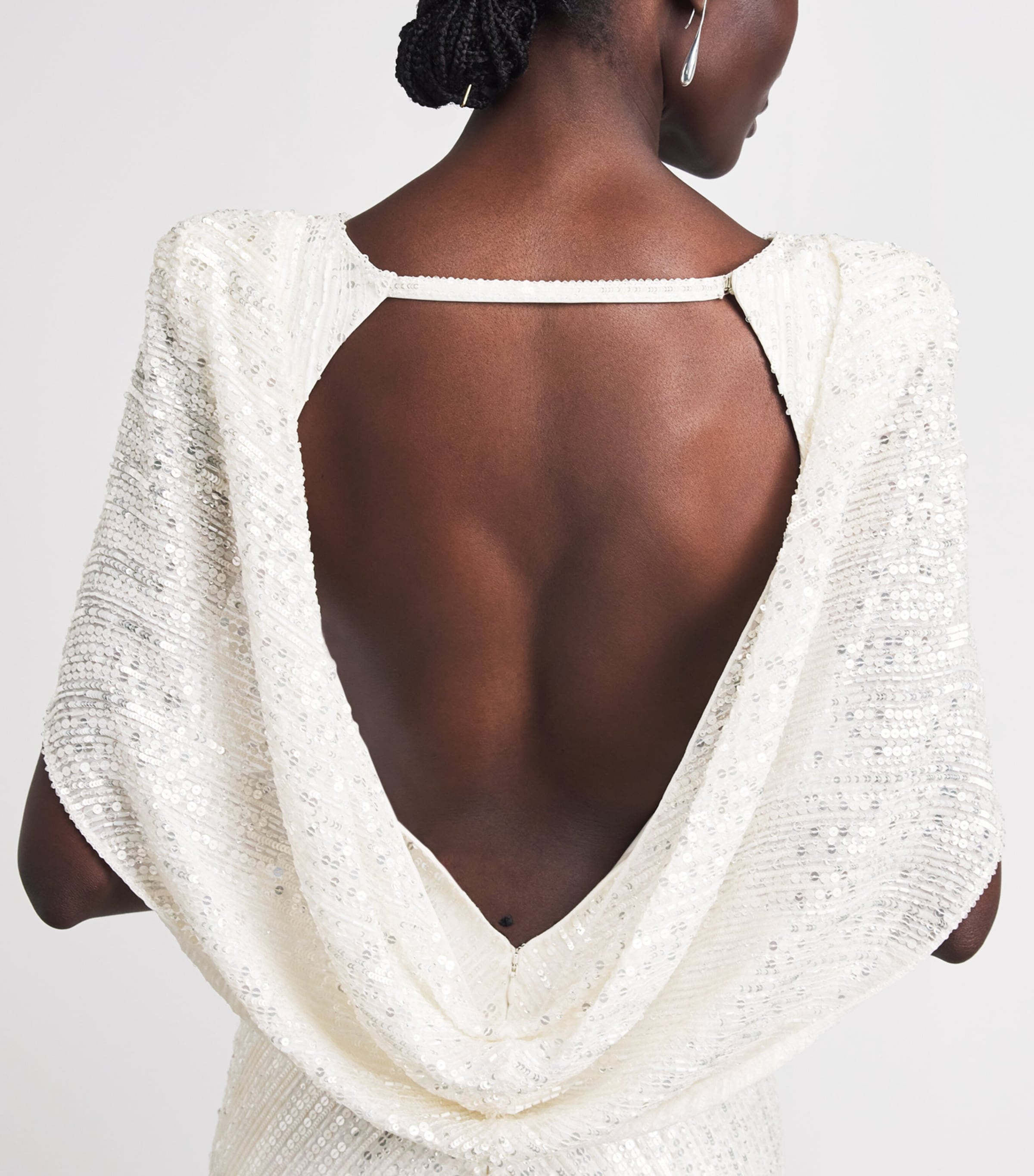Jenny Packham Womens Sequin Fiore Gown Ivory Image 3