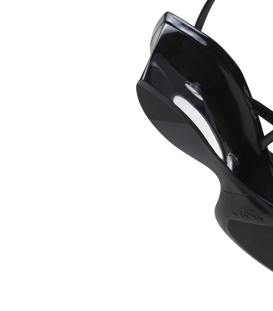 Alaïa Clear Tongs Wedge Sandals 30 Noir Image 4