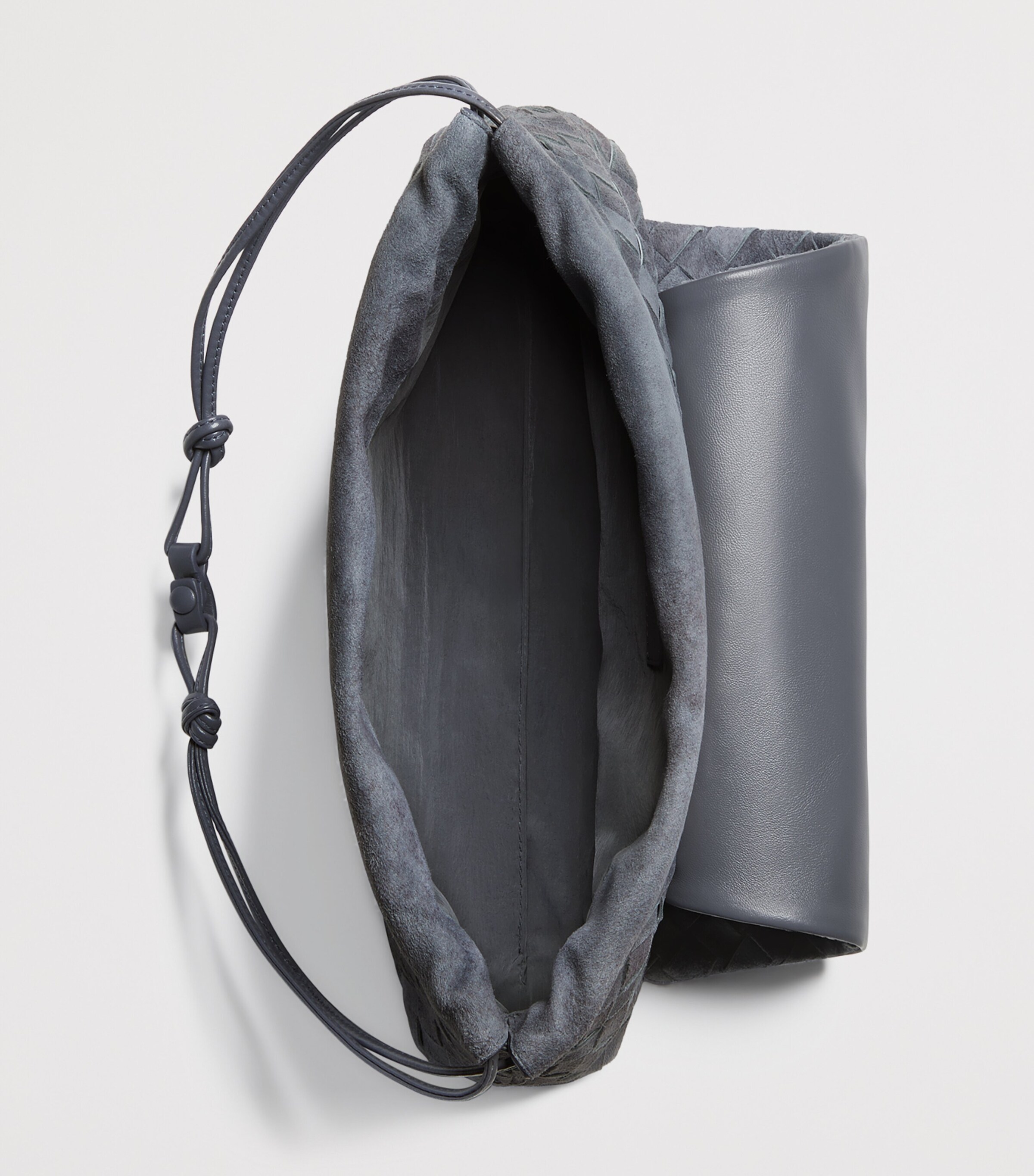 Bottega Veneta Blue Suede Intrecciato Giorno Shoulder Bag | Harrods UK