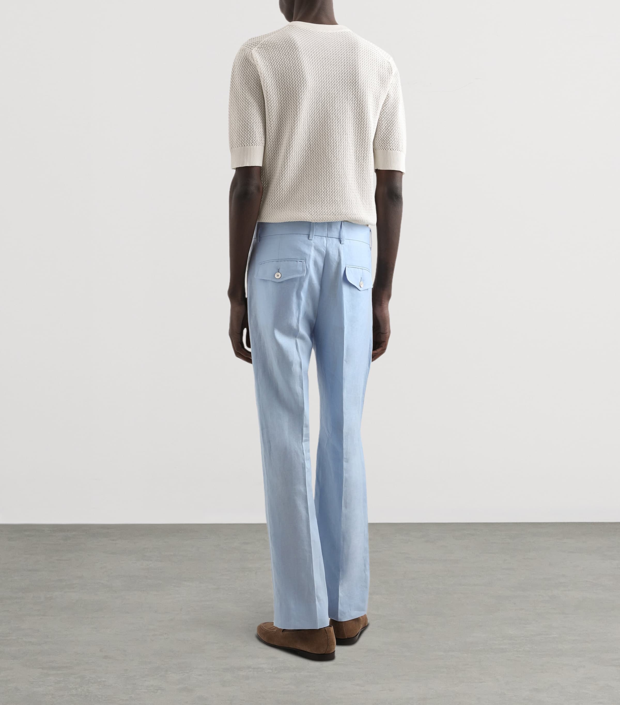 Cotton Short-Sleeve Sweater W0001-NATURAL W Image 4