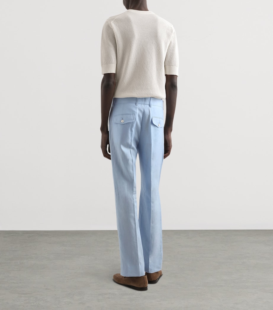 Cotton Short-Sleeve Sweater W0001-NATURAL W Image 4