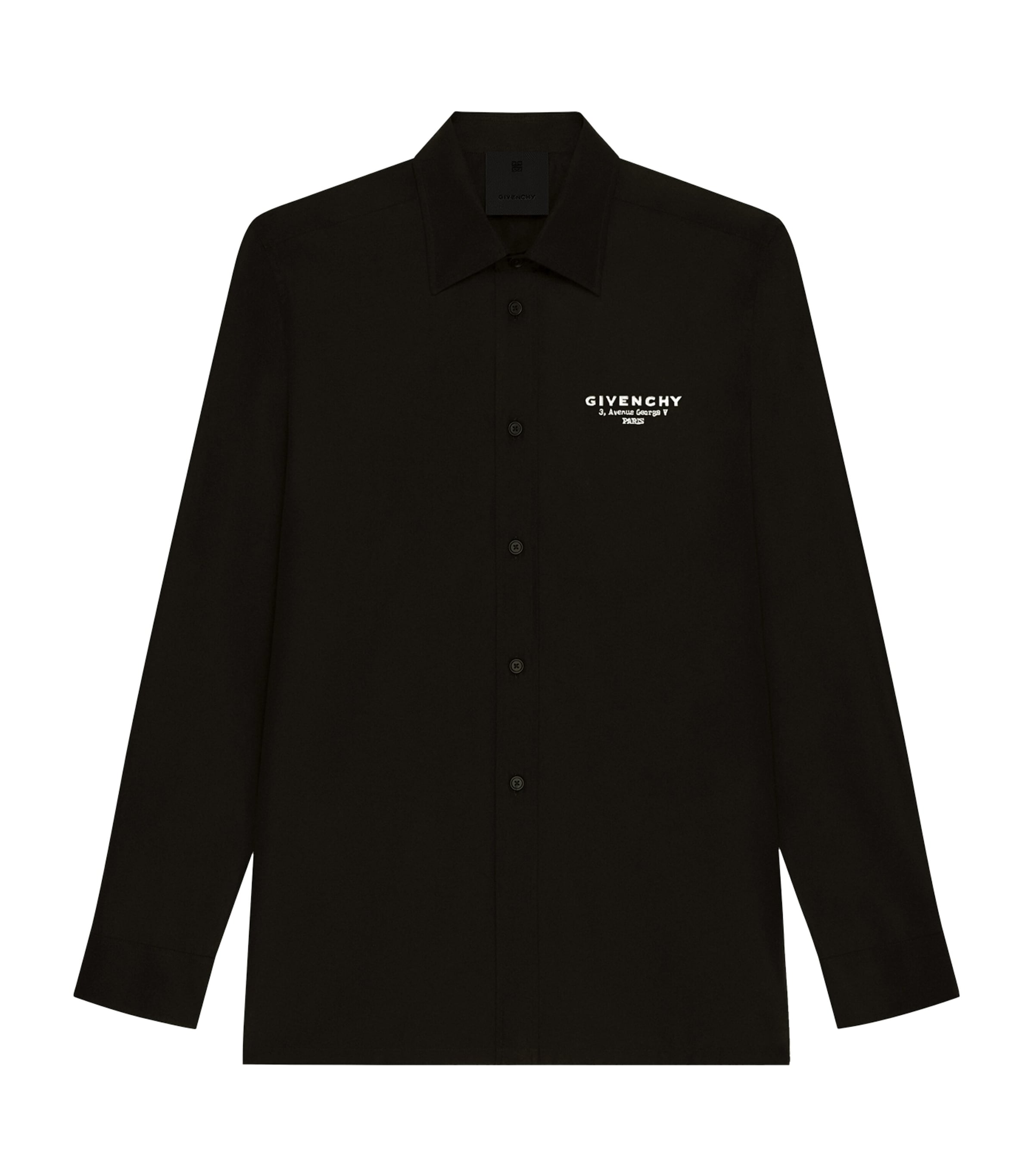 Cotton Embroidered Logo Shirt BLACK Image 1