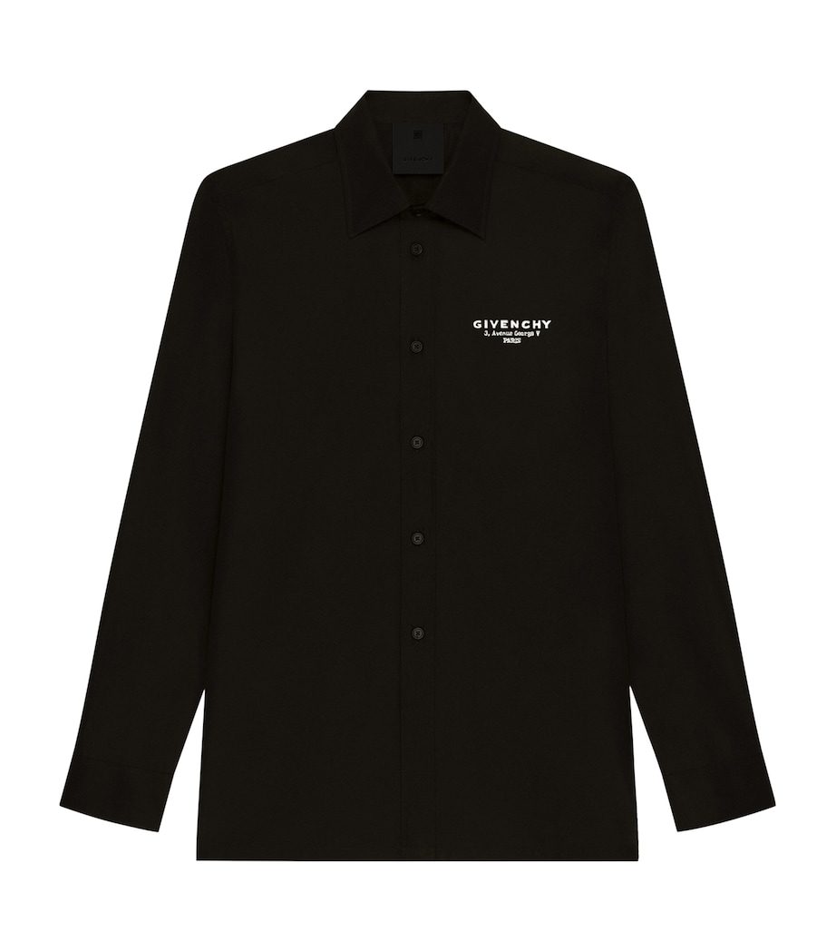 Cotton Embroidered Logo Shirt BLACK Image 1