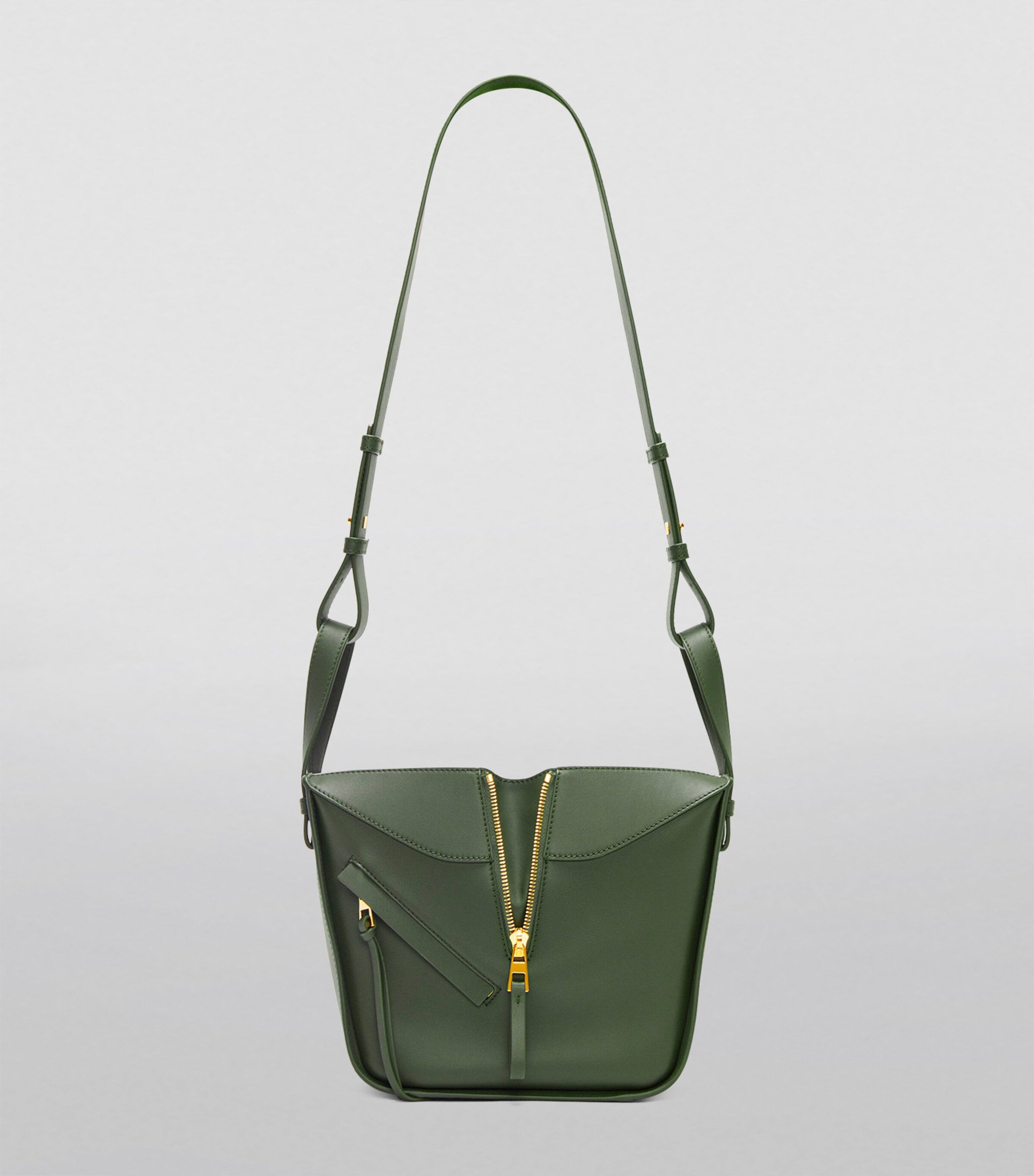 Leather Hammock Top-Handle Bag BOTTLE GREEN Image 7