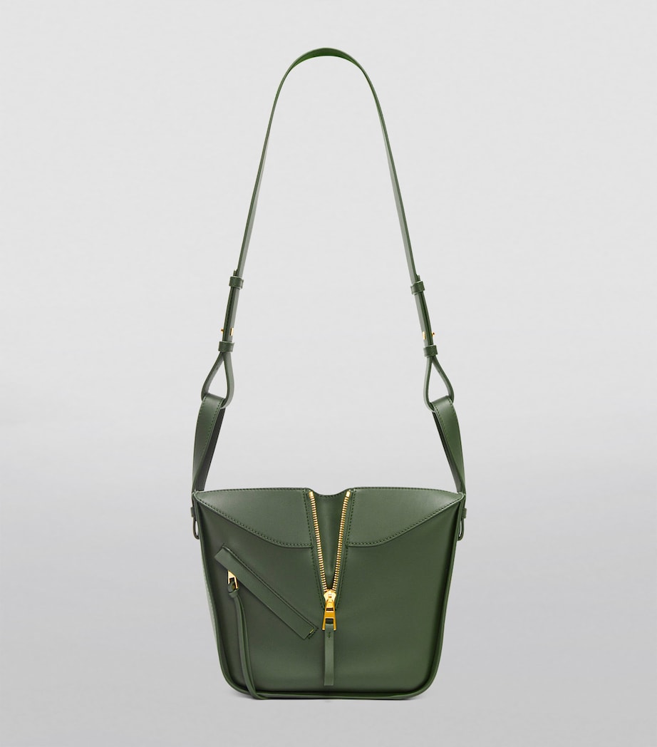 Leather Hammock Top-Handle Bag BOTTLE GREEN Image 7