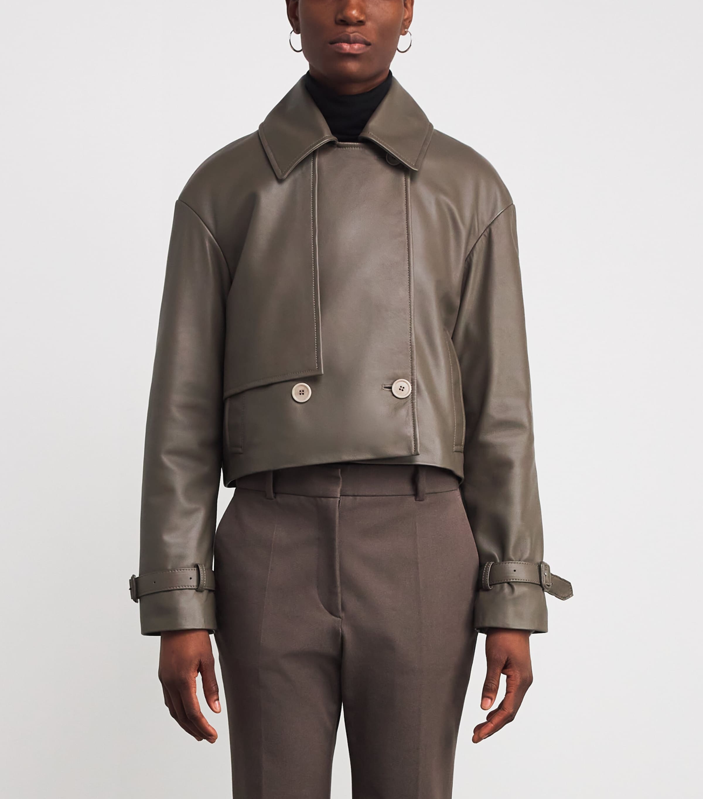 Blaise Leather Jacket MUSHROOM Image 3