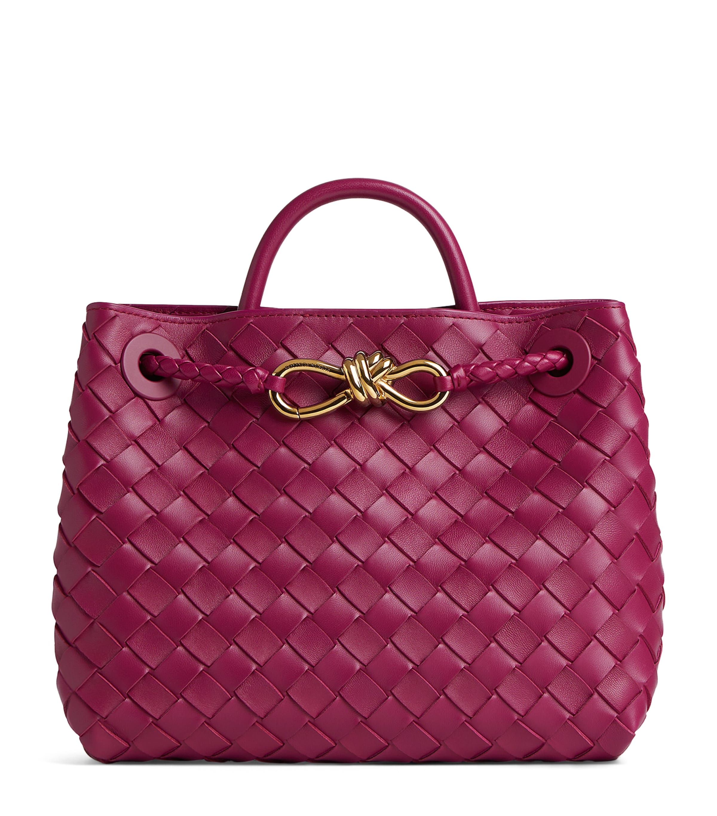Bottega Veneta Small Lambskin Andiamo Shoulder Bag In Pink