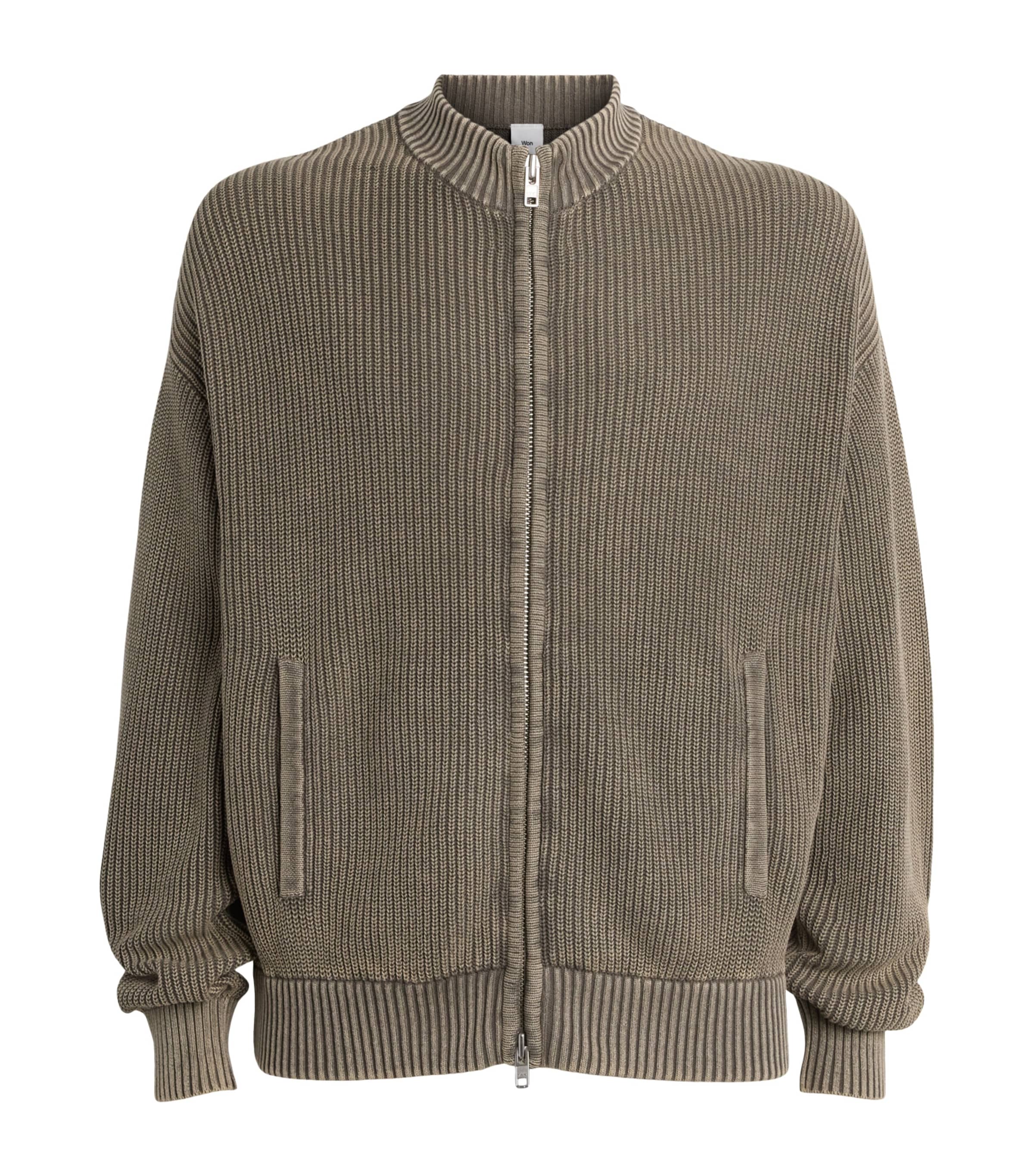 Won Hundred Mens Cotton Knitted Bradley Cardigan Rock Ridge Image 1