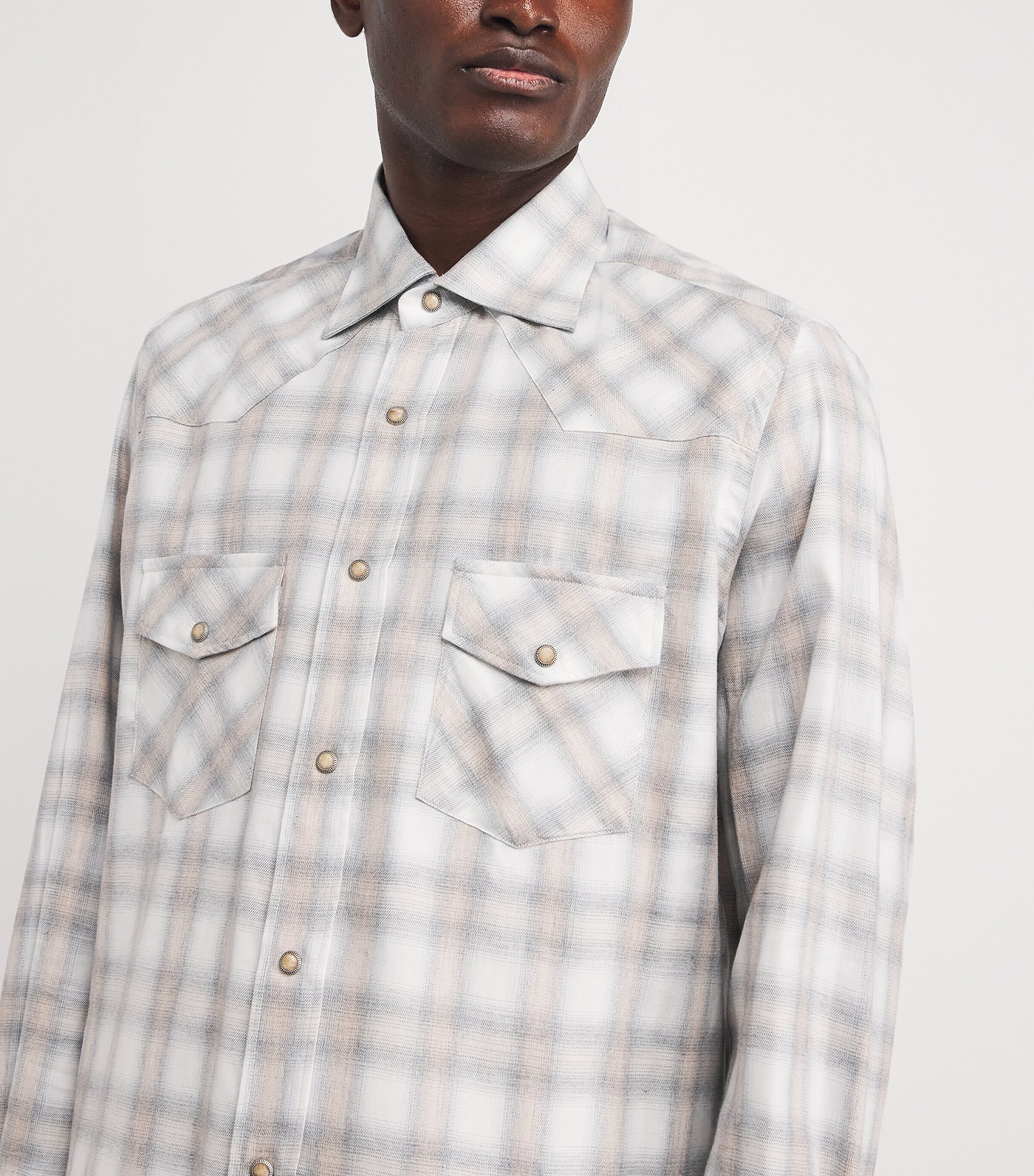 Cotton-Blend Check Texas Shirt SABBIA Image 6