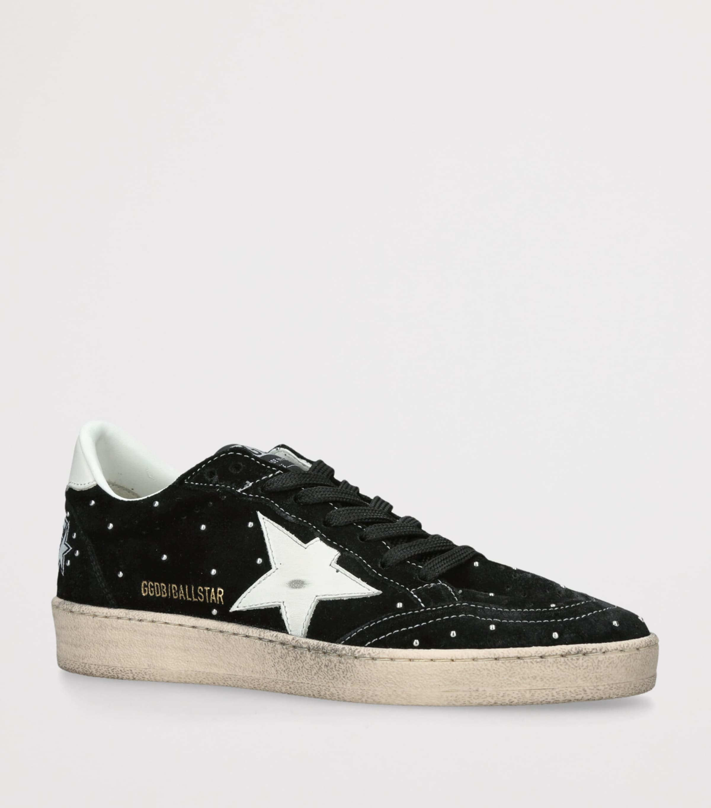 Golden Goose Womens Suede Ball Star Sneakers Blk/white Image 3