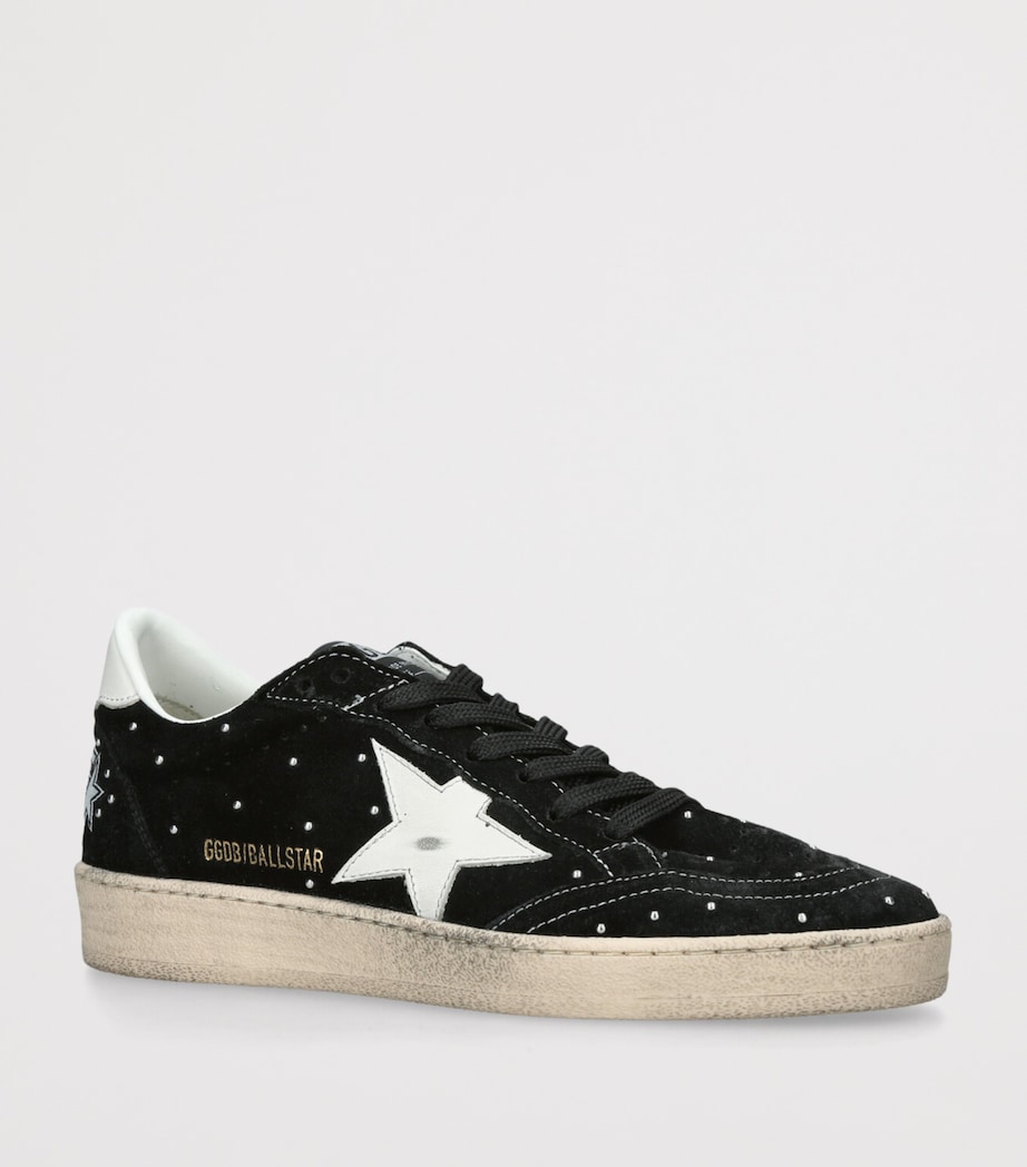 Golden Goose Womens Suede Ball Star Sneakers Blk/white Image 3