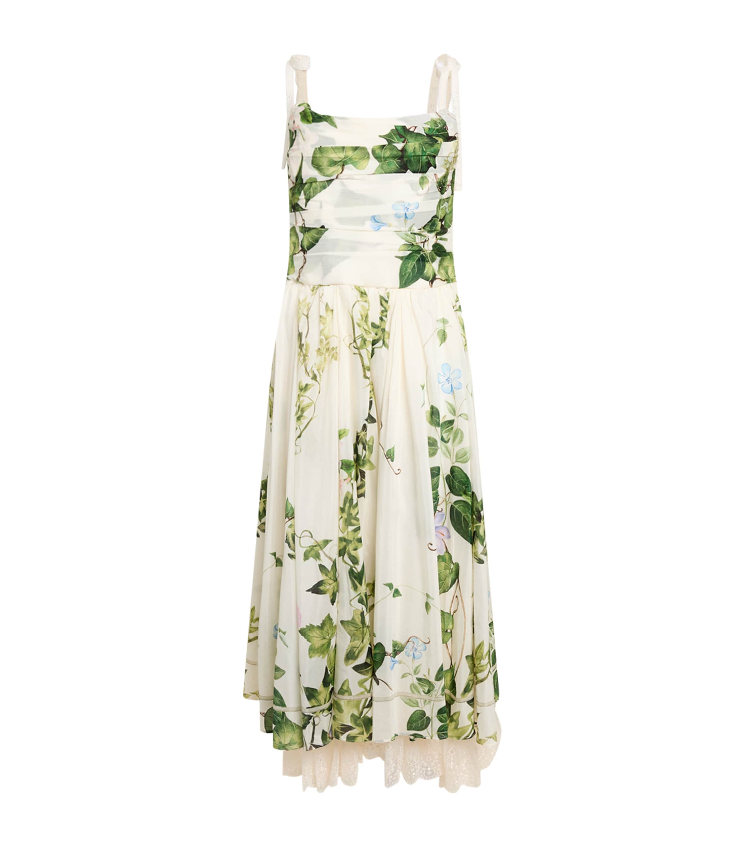 Alice And Olivia Floral-print Tie-shoulder Dress In Multi