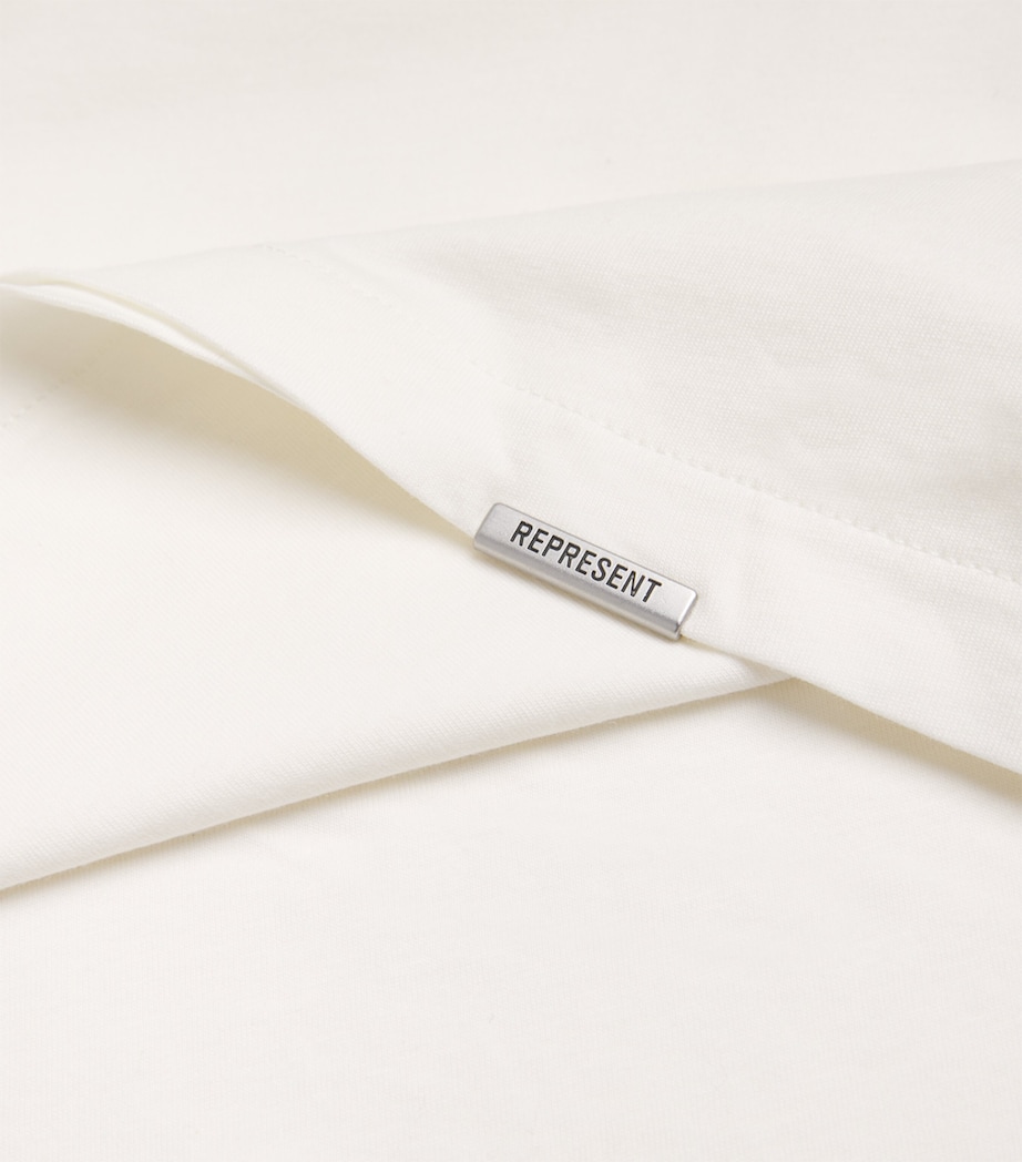 Cotton Initial Oversized T-Shirt FLAT WHITE Image 5