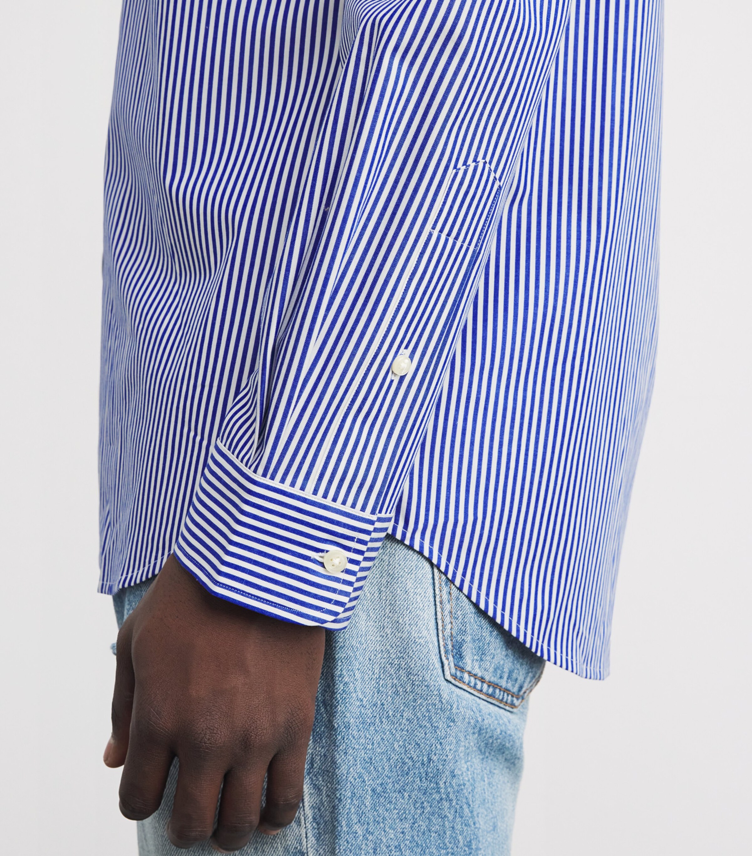 Polo Ralph Lauren Mens Stripe Custom Fit Shirt Blue/white Bengal St Image 6