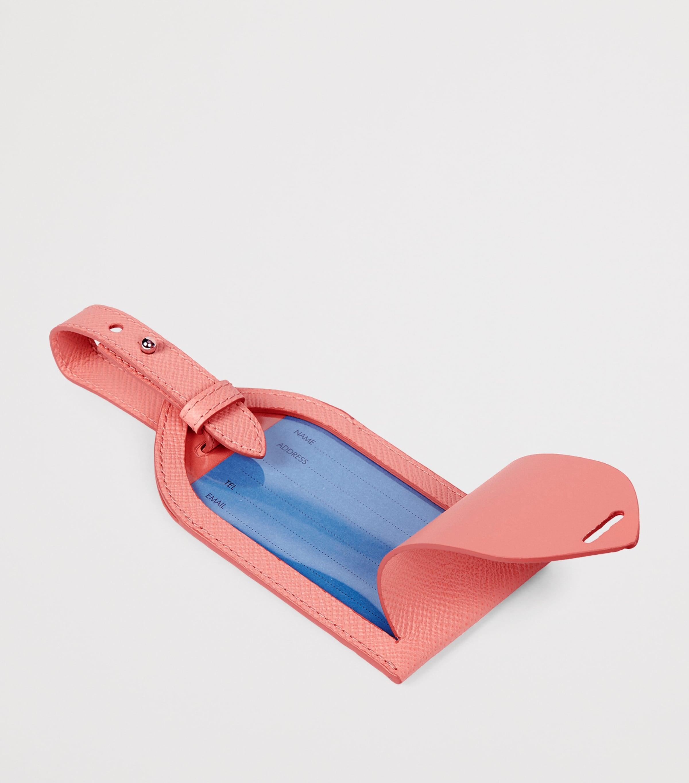 Smythson Calfskin Panama Luggage Tag Candy Pink Image 2