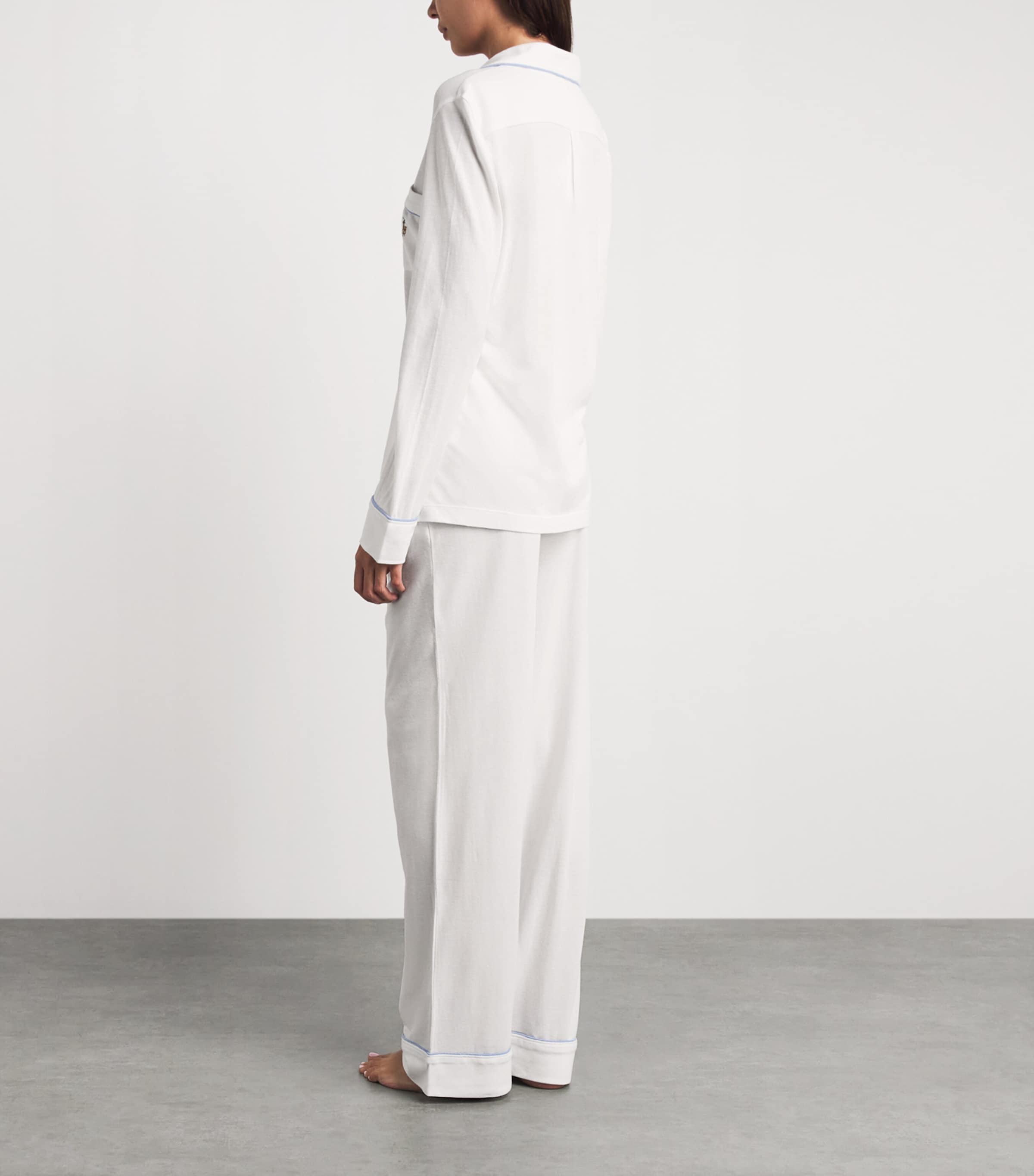 Polo Ralph Lauren Womens Cotton-Modal Pyjama Set White Cloud Image 4