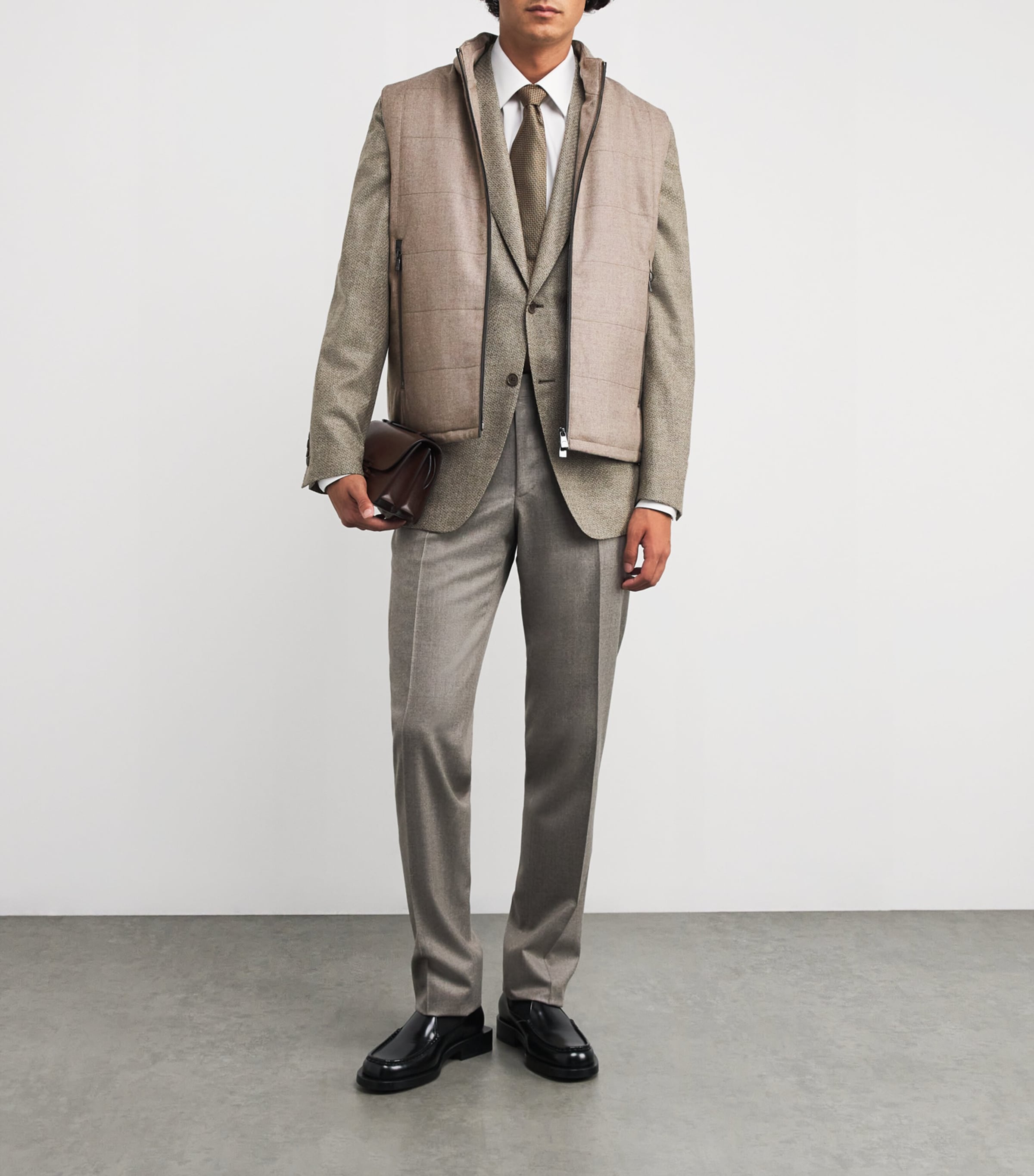 Corneliani Silk-cashmere Gilet In Neutral