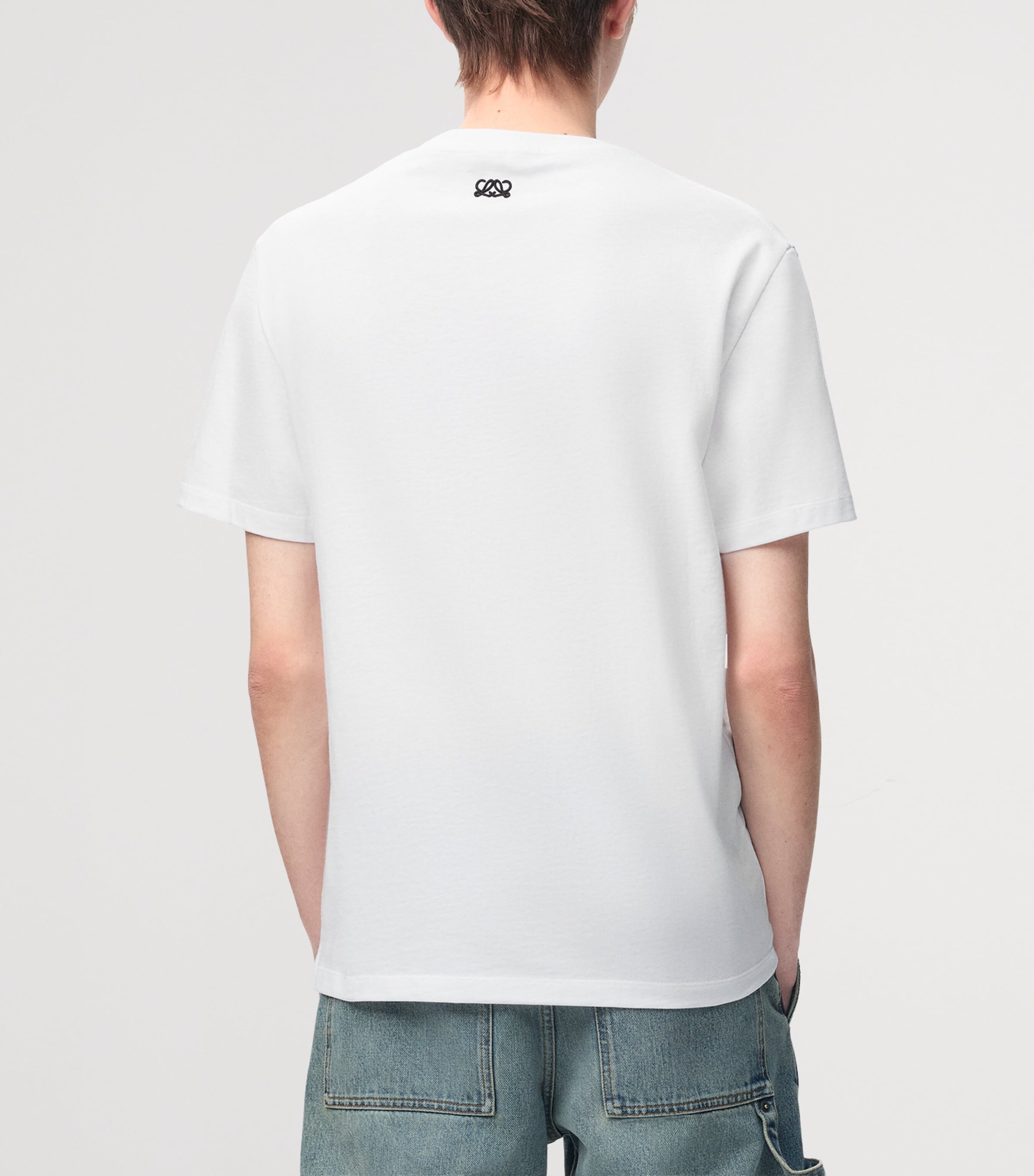 LOEWE Mens Cotton Relaxed Lion T-Shirt White Image 3
