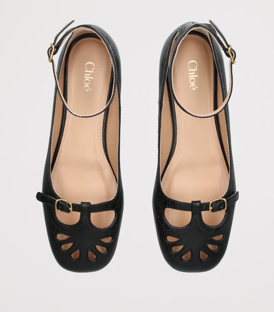 Leather Misty Ballerina Flats BLACK Image 4