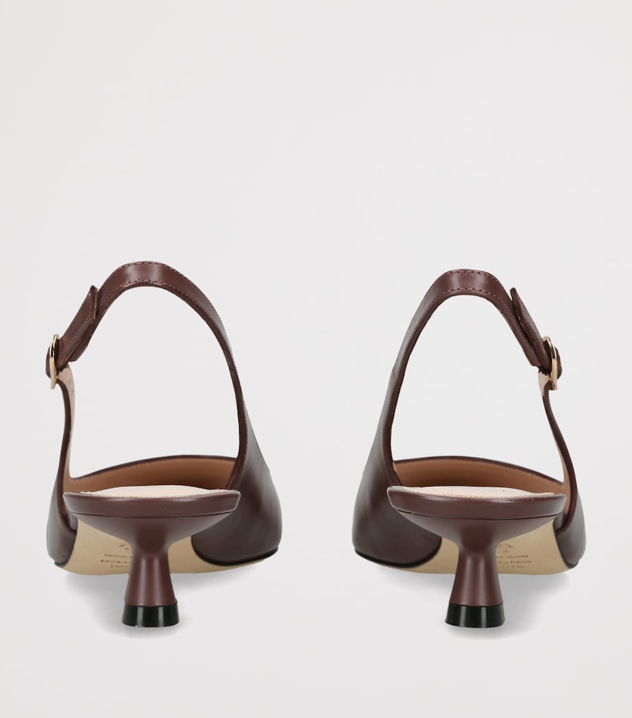 Stuart Weitzman Leather Stuart Sculpt Slingback Pumps 35 Brown Image 4