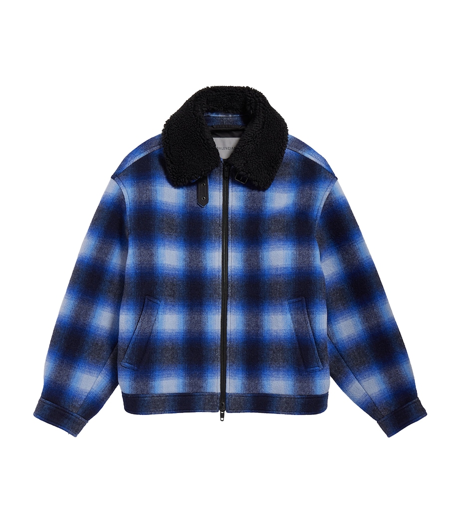 Balenciaga Mens Wool Checked Jacket Image 1