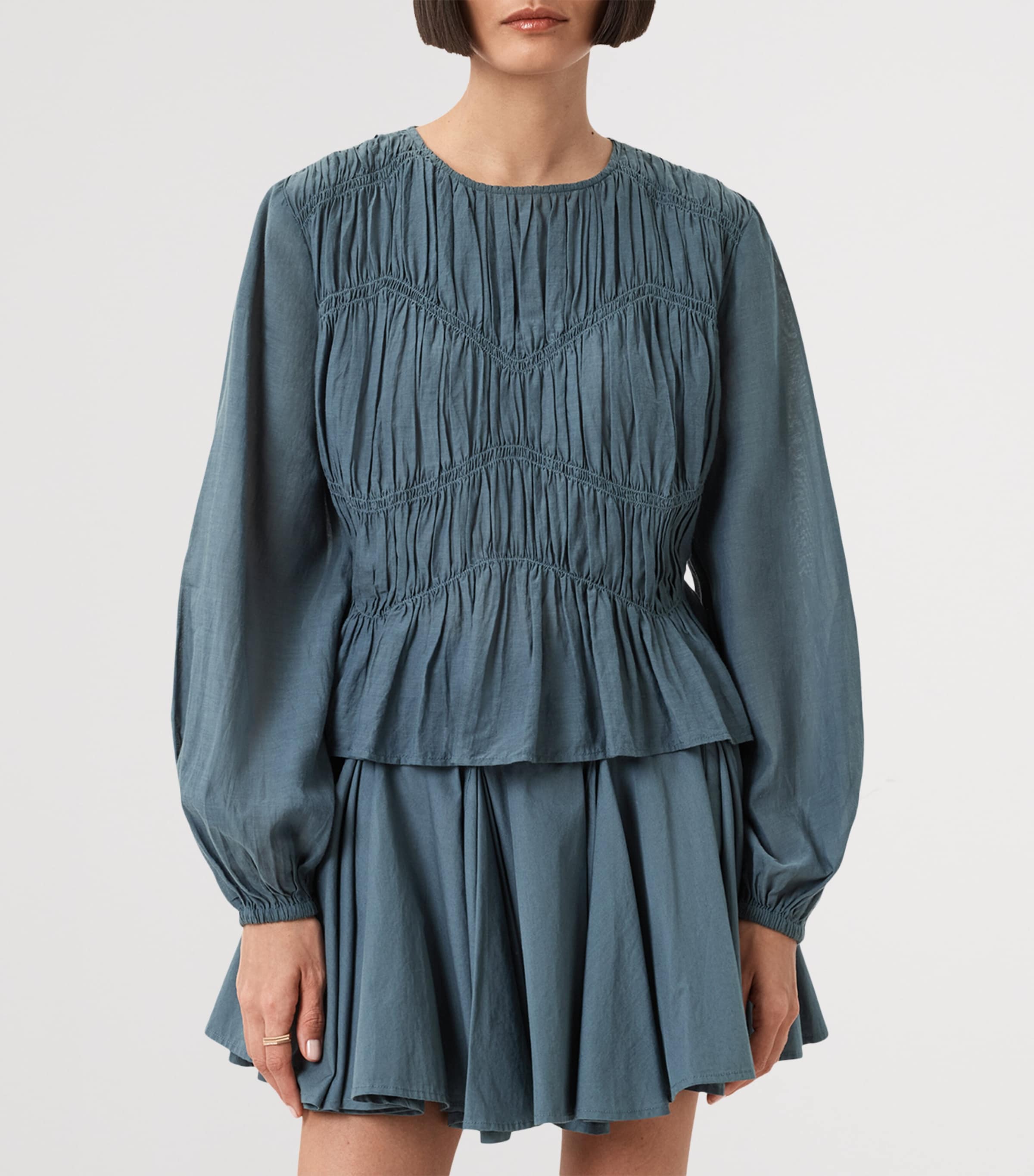 Gathered Melani Blouse DARK SLATE BLUE Image 2