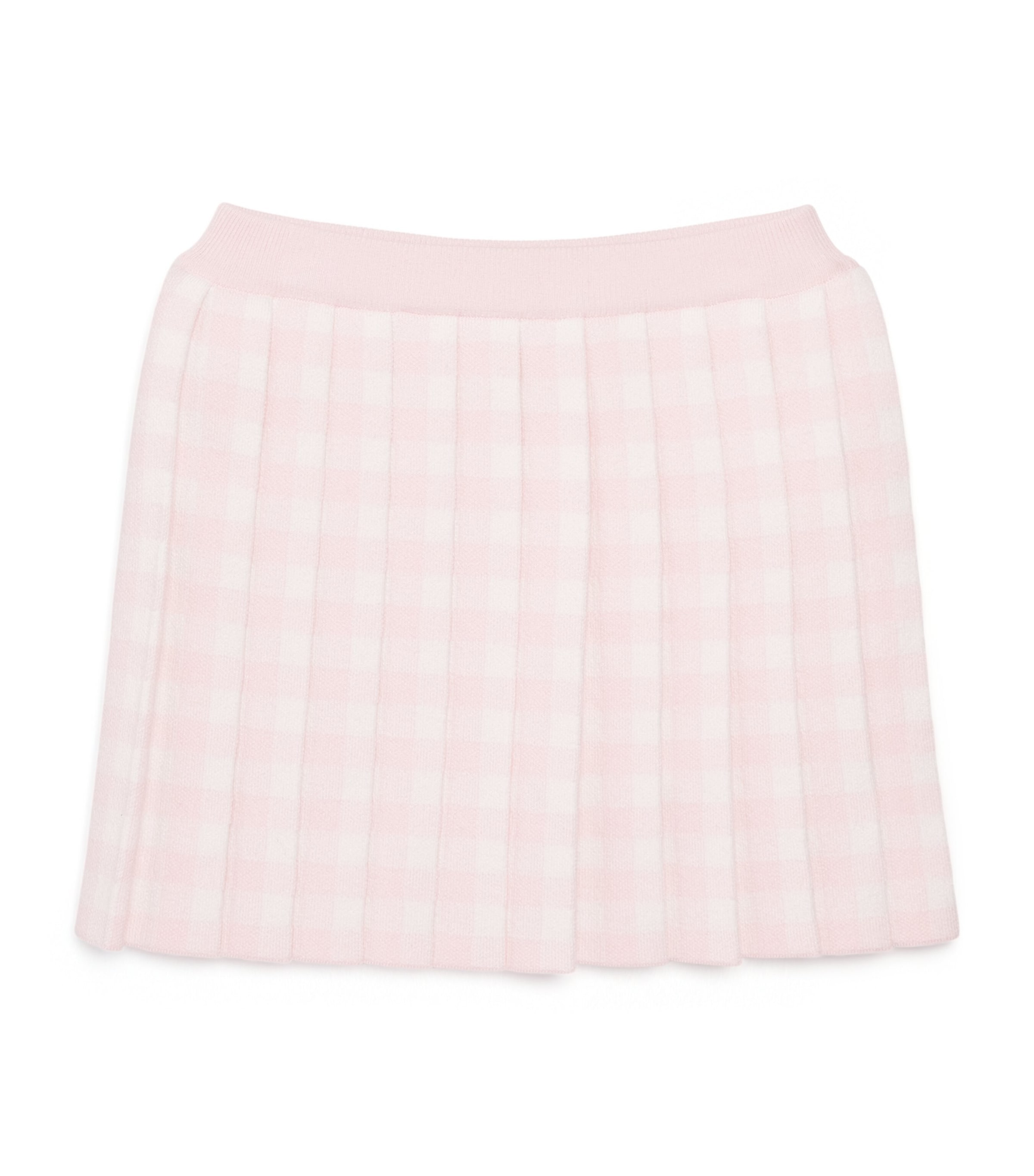 Thom Browne Kids Cotton-Blend Check Pleated Skirt (2-12 Years) Light Pink Image 1