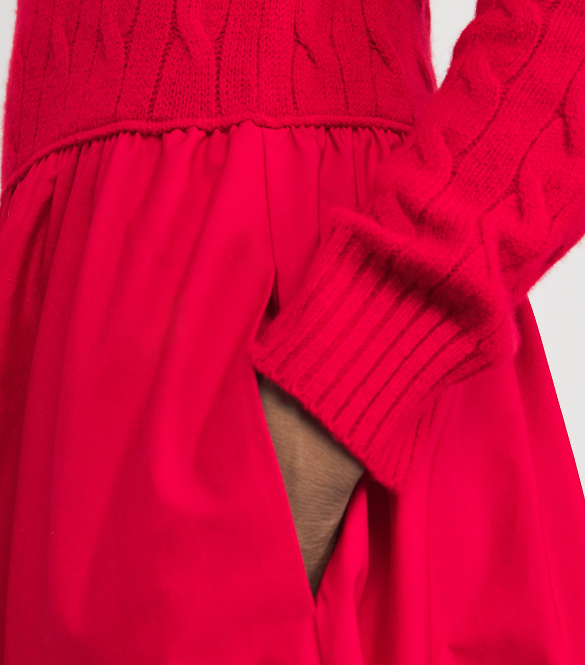 Cotton Cable-Knit Maxi Dress RL2000 RED Image 6