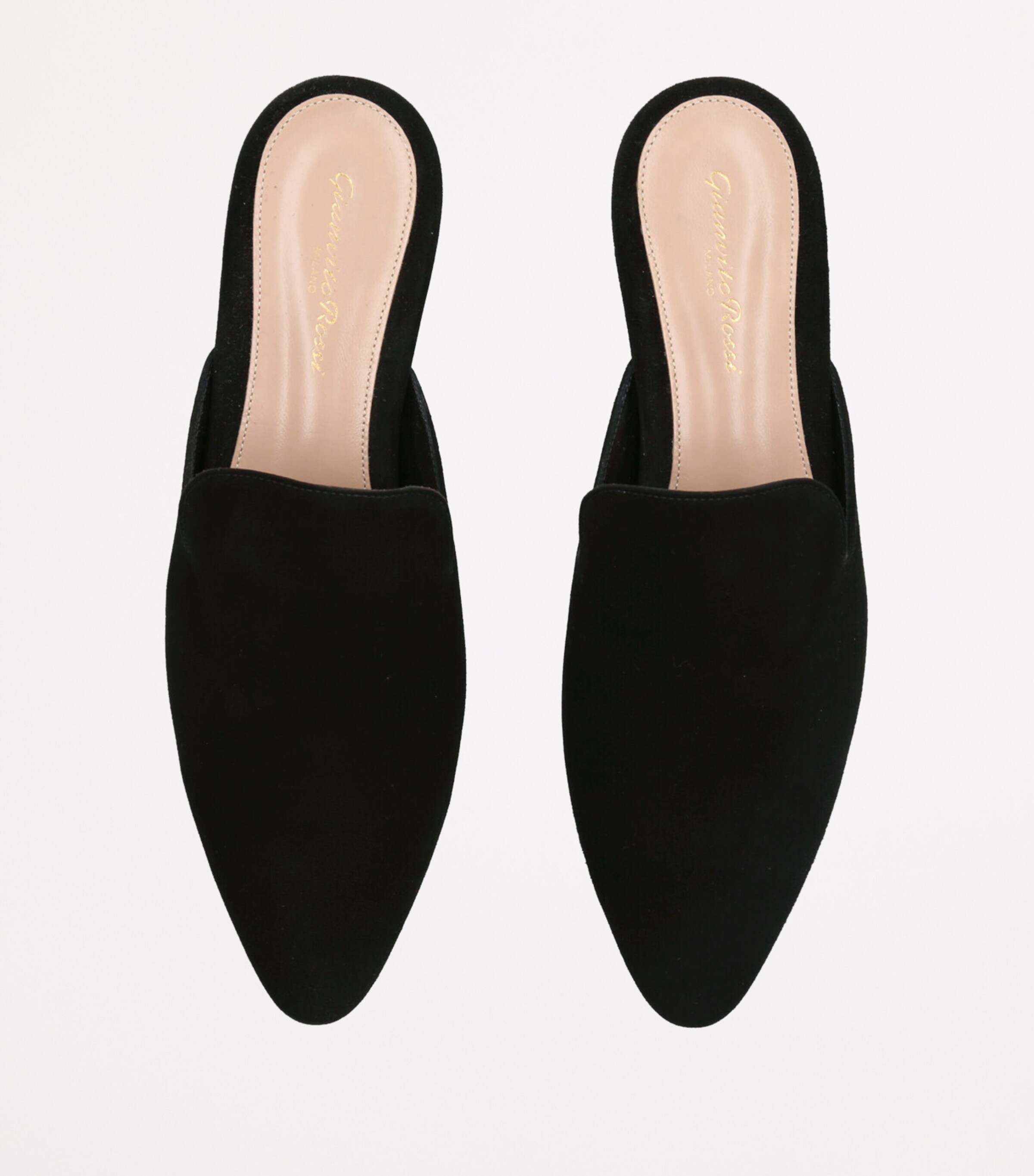 Gianvito Rossi Suede Raja Slides Black Image 4