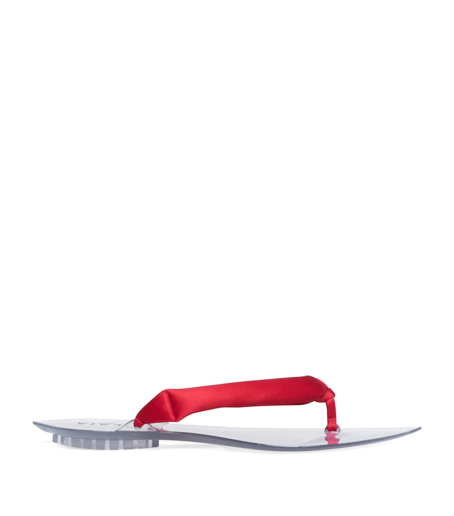 Alaïa Invisible Thong Flip Flops Orange Red Image 1