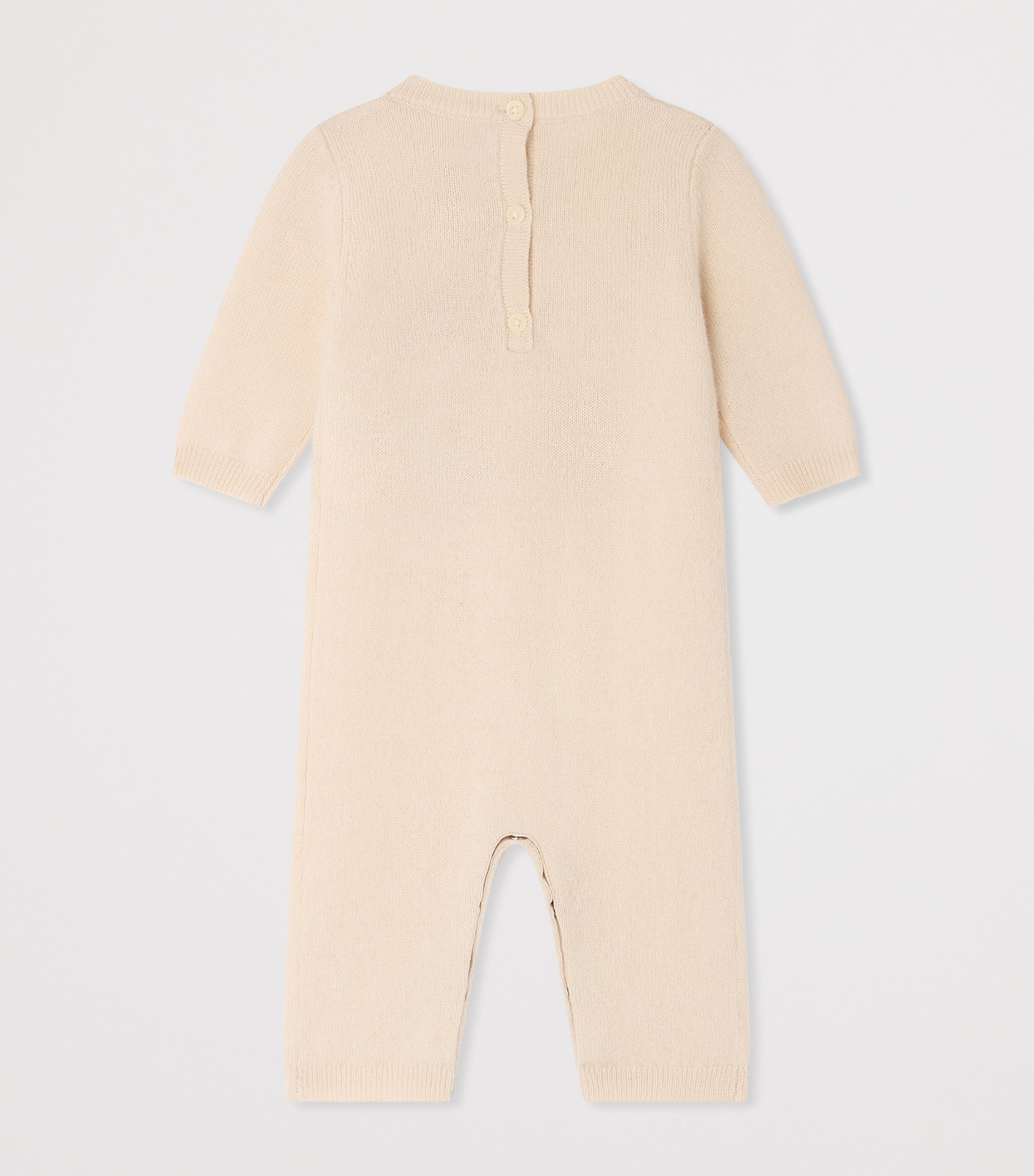 Bonpoint Cashmere-Blend Cherry Playsuit (3-18 Months) Rose Clair Chine Image 2