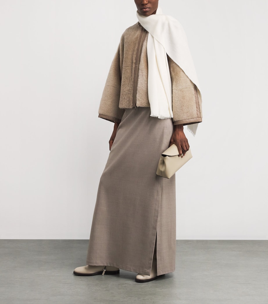 Sequinned Scarf OPTICAL WHITE Image 3