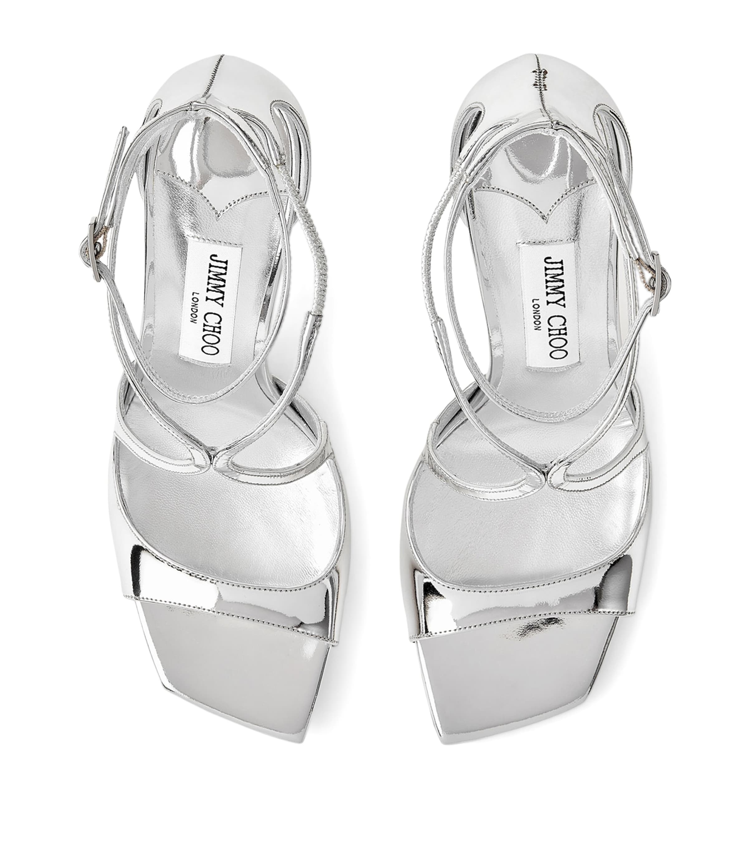 Azia 95 Leather Heeled Sandals SILVER Image 3