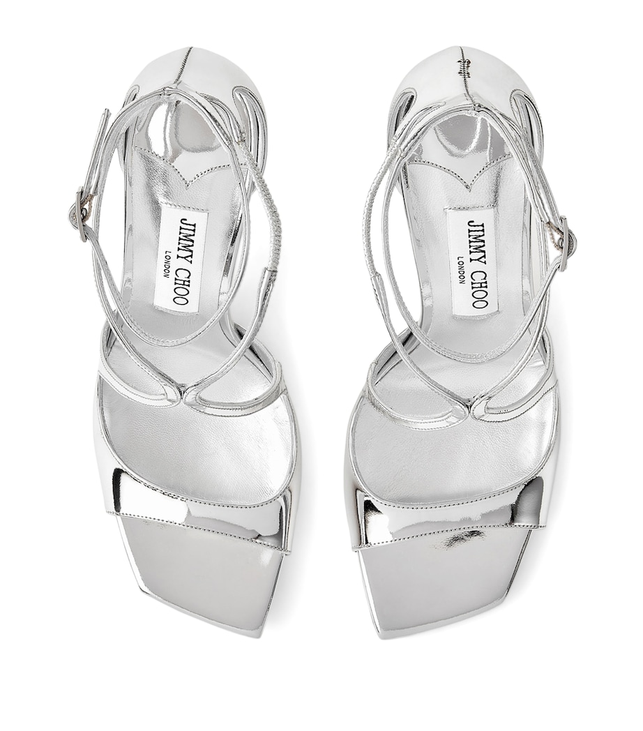 Azia 95 Leather Heeled Sandals SILVER Image 3