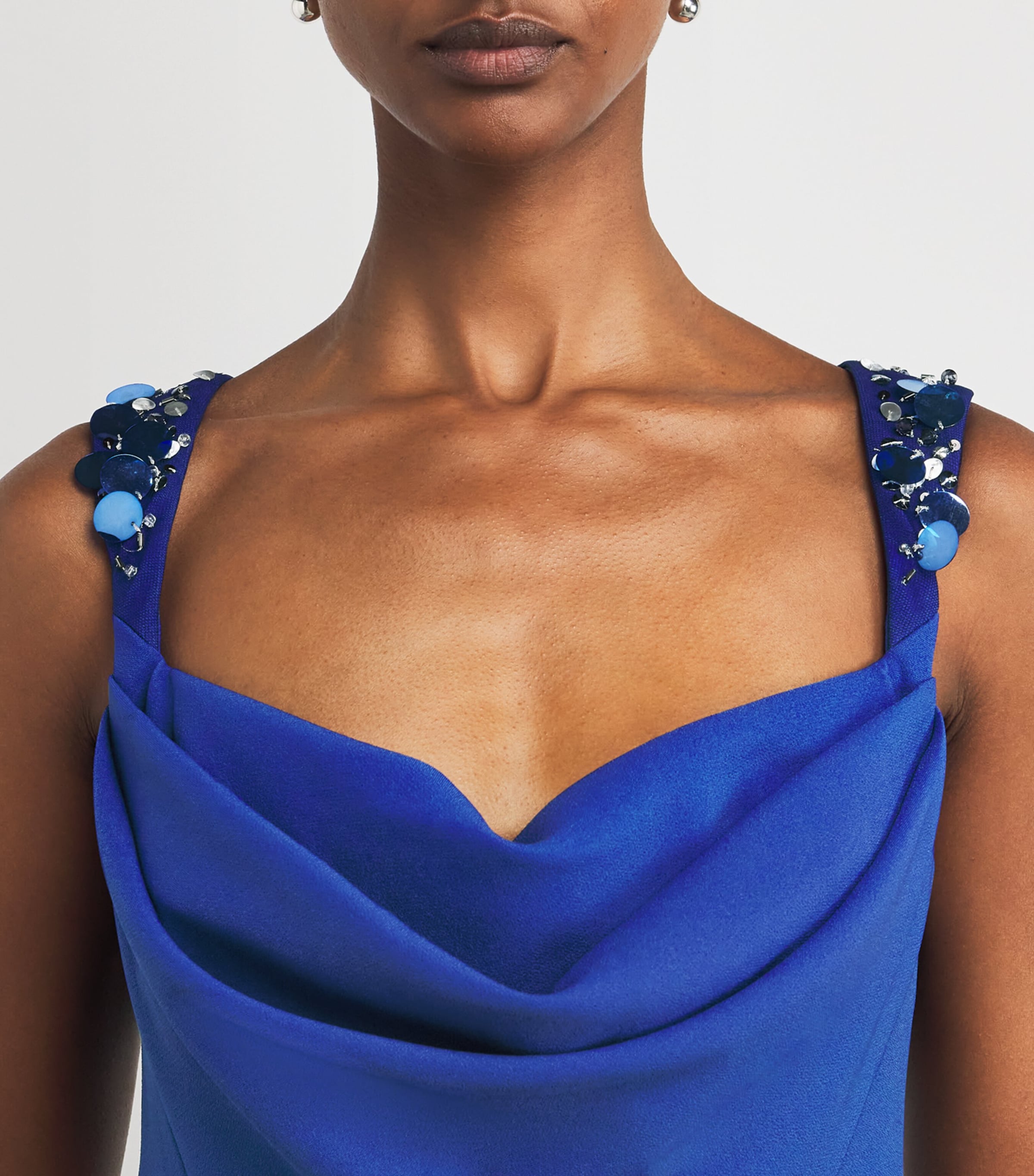 Safiyaa Womens Embellished Melina Gown Skiathos Blue Image 4