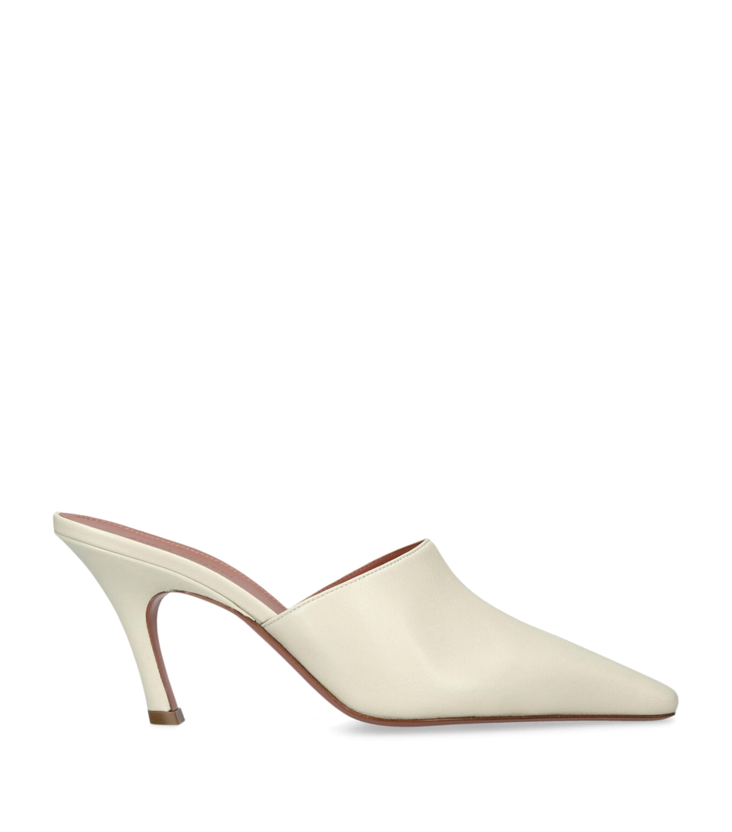 Leather Jamie Heeled Mules 80 BONE Image 1