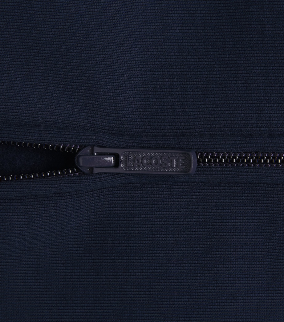 Lacoste Mens Fleece Zip-Up Sweatshirt Navy Blue Image 6