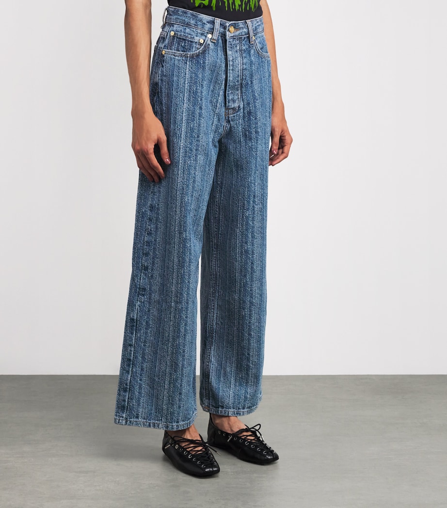 Double-Fly Wide-Leg Jeans 566 MID BLUE STONE Image 3