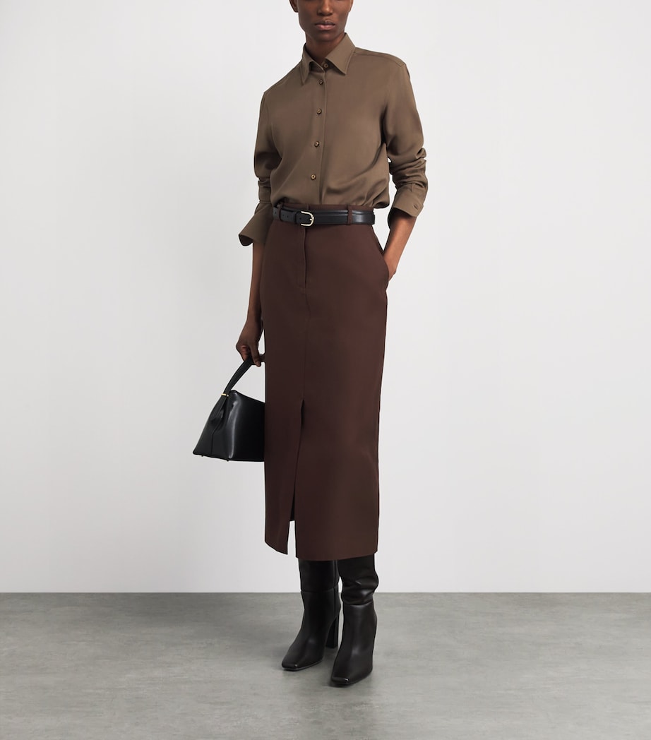 Brioni Womens Silk Button-Up Shirt Image 2